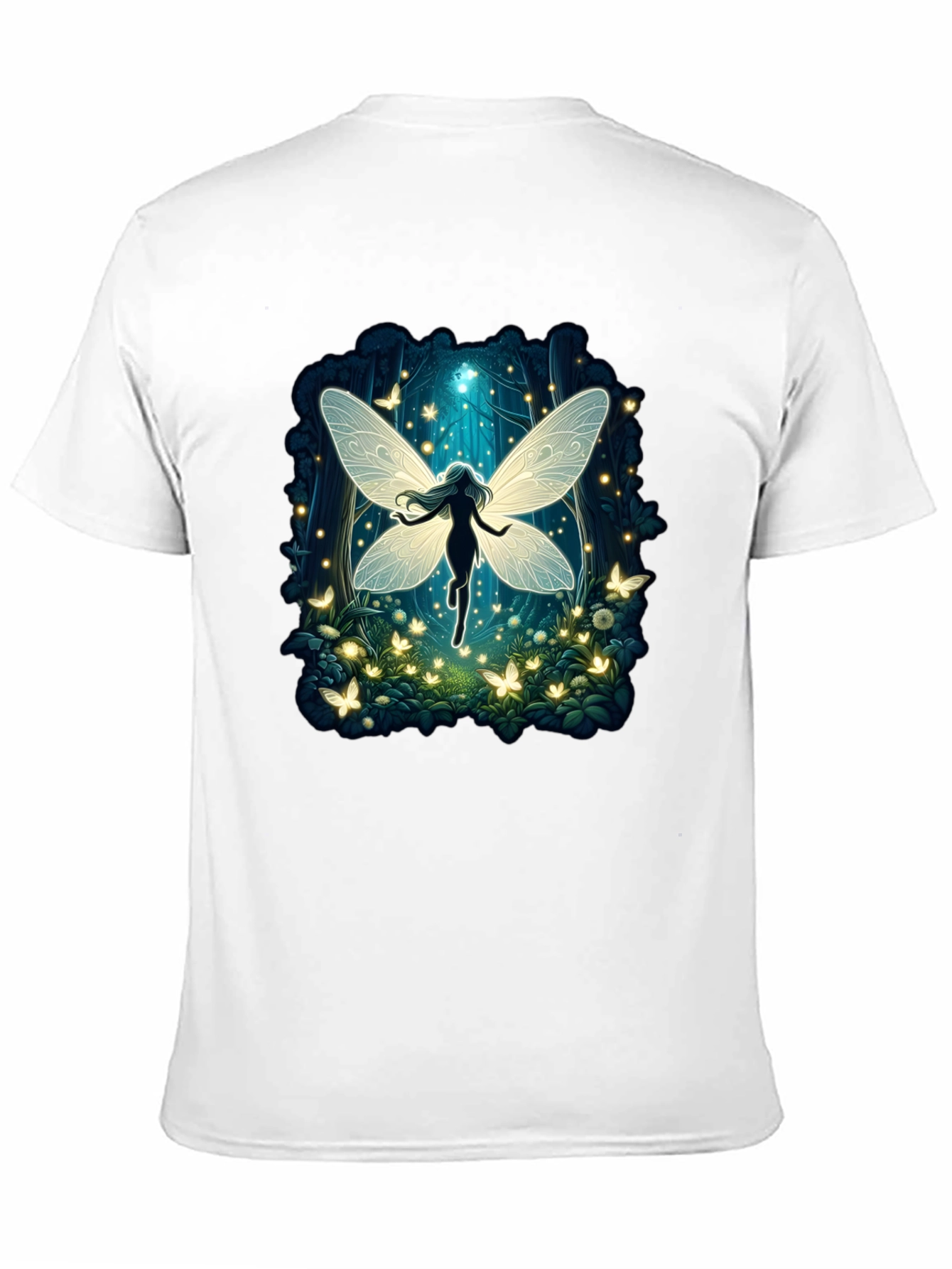 Black Fairy Tale Tee: Enchanted Forest Graphic T-Shirt view 11