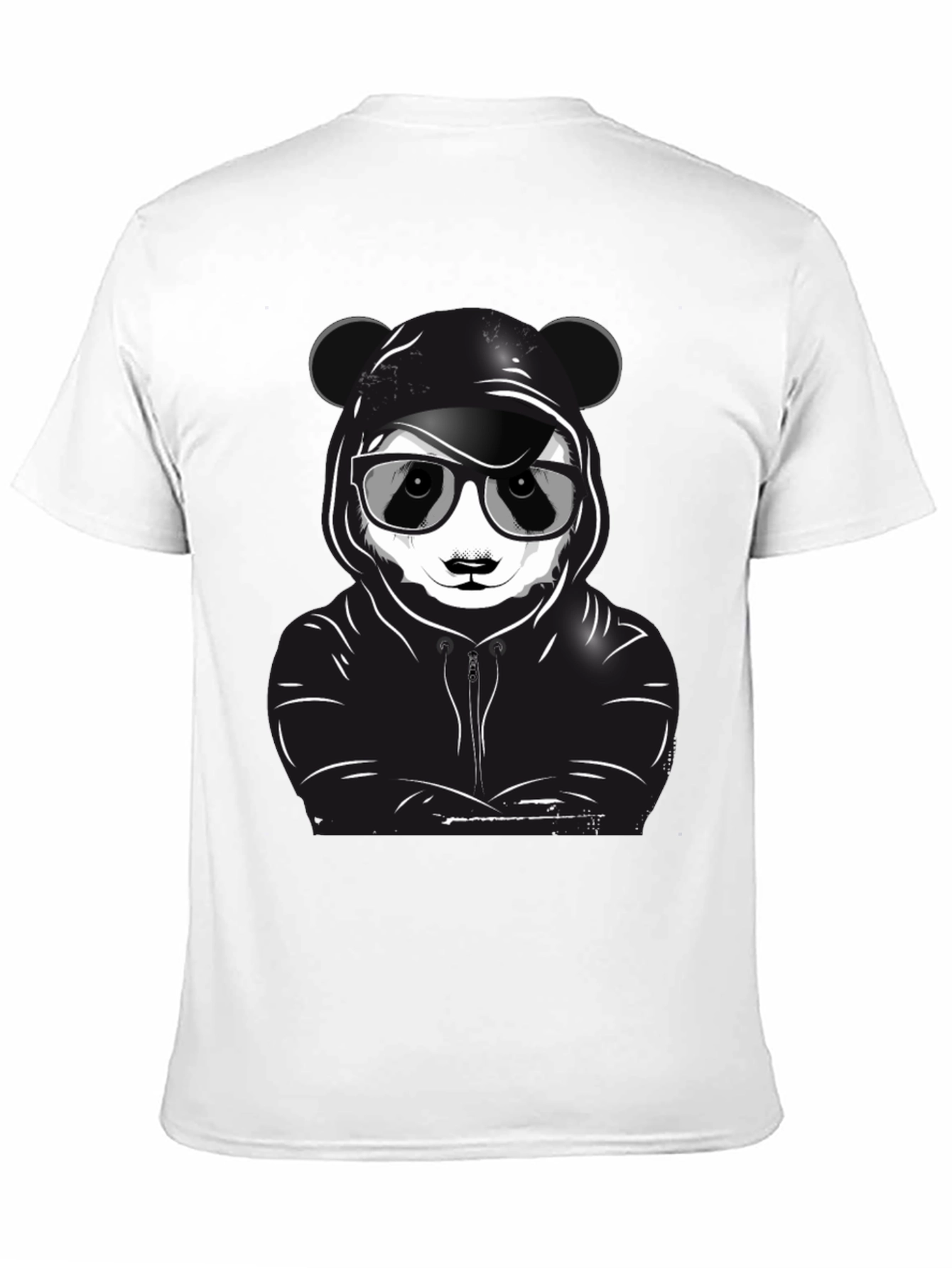 Black Cool Panda Graphic T-Shirt - Black Crew Neck Tee view 11
