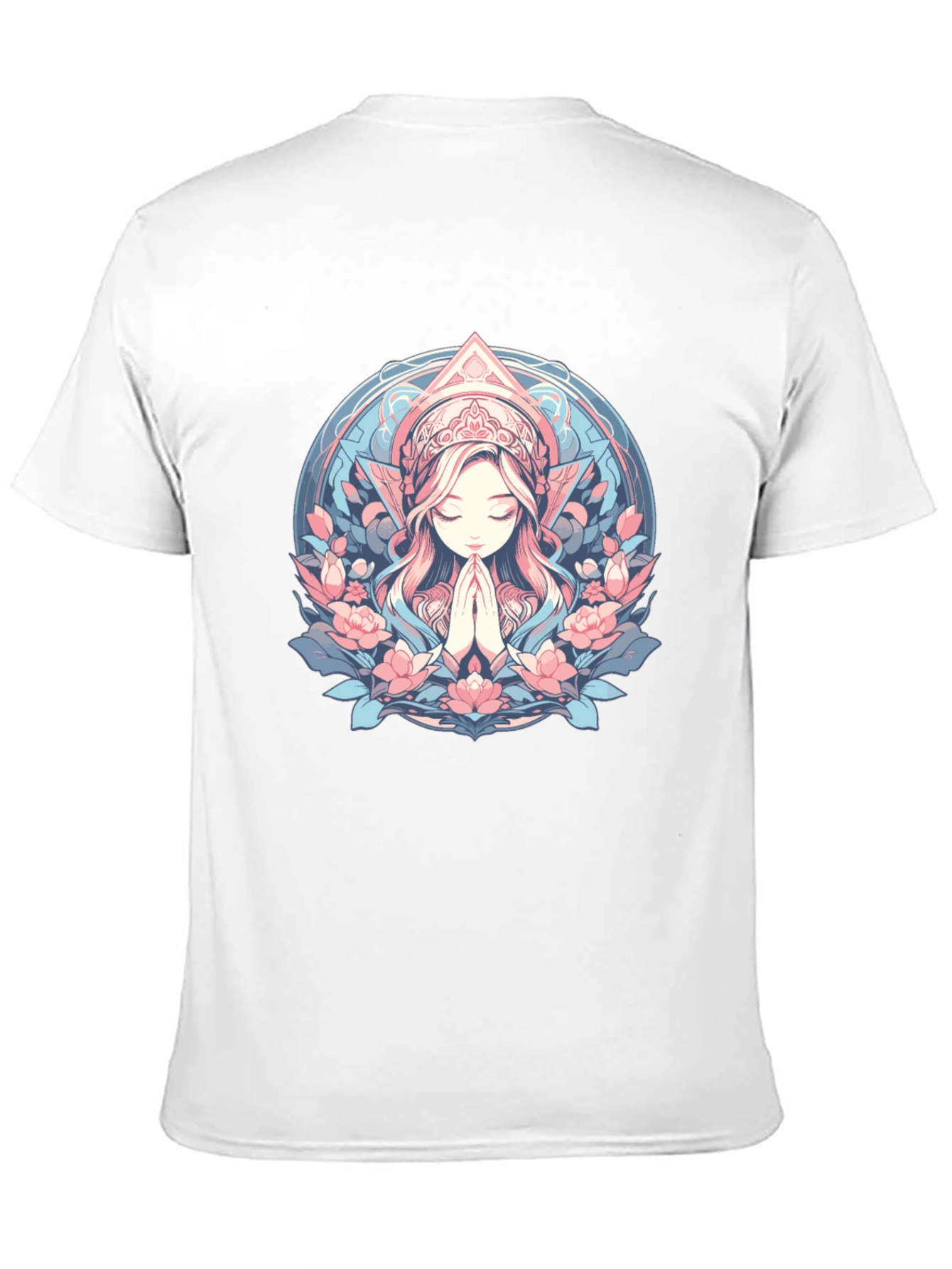 Black Praying Woman Floral T-Shirt view 11