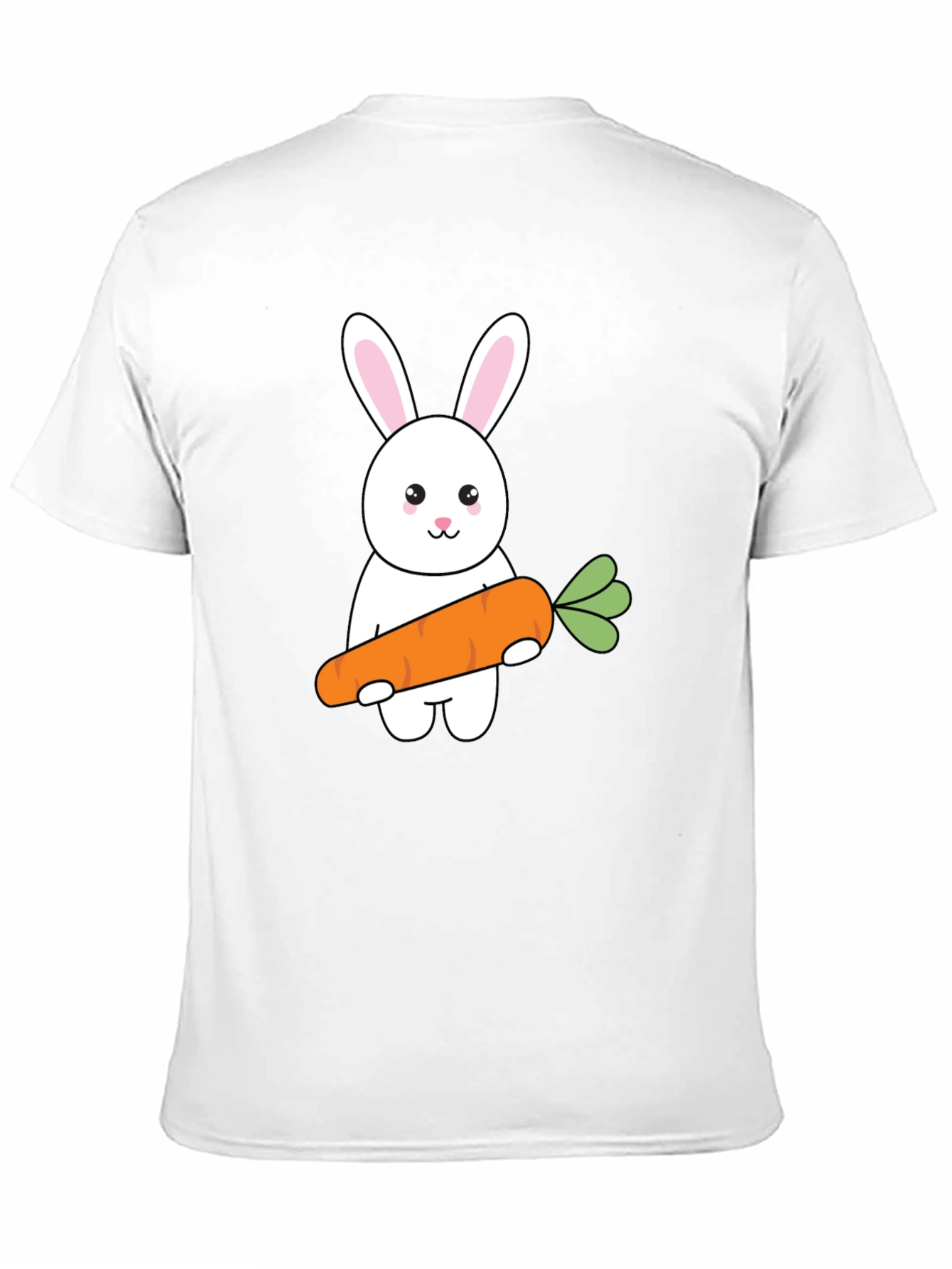 Black Bunny & Carrot Graphic Tee - Black Cotton T-Shirt view 11