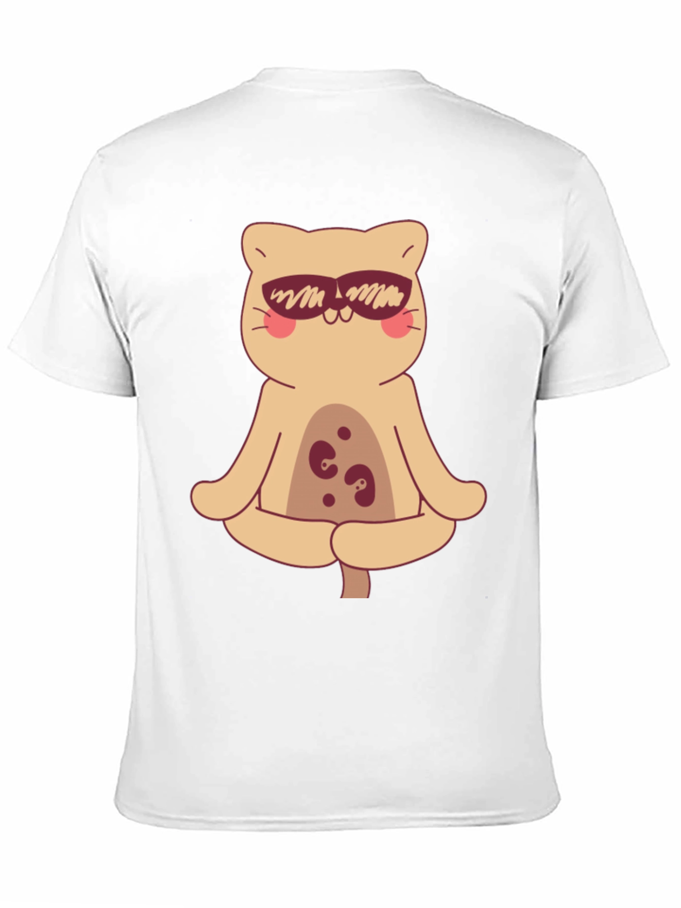 Black Cool Cat Meditating T-Shirt view 11