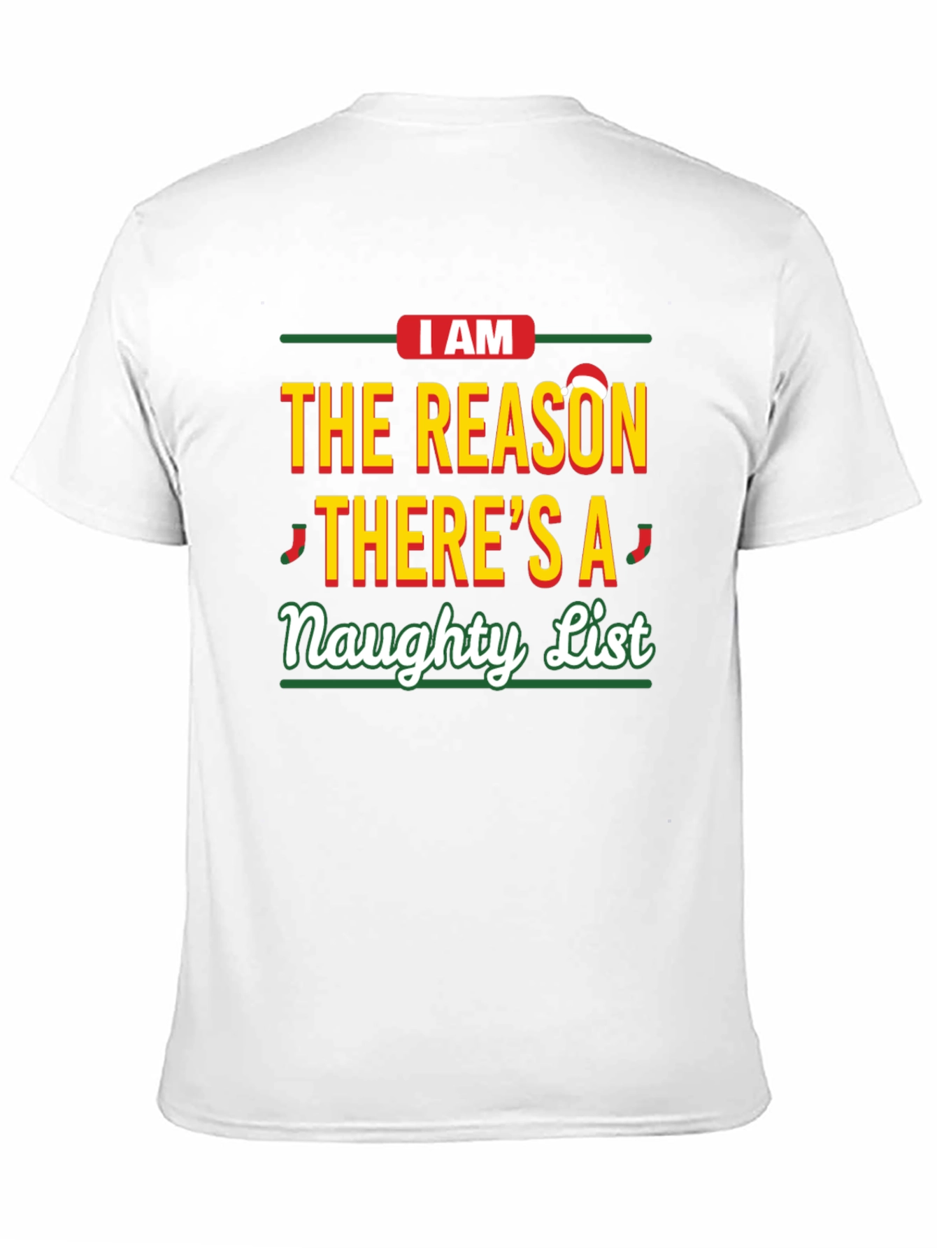 Black Naughty List Graphic T-Shirt - Funny Christmas Apparel view 11