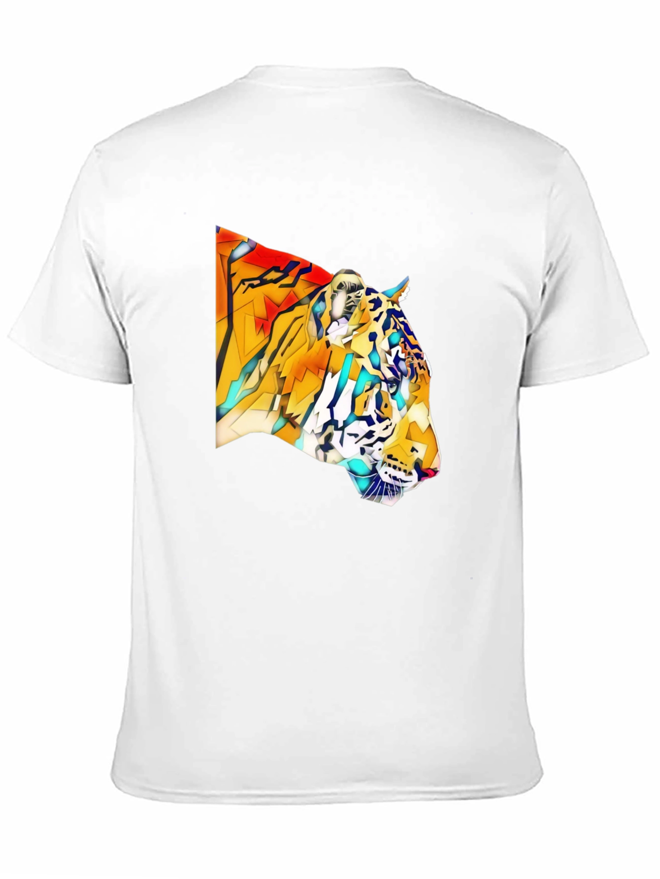 Black Geometric Tiger Graphic Black T-Shirt view 11