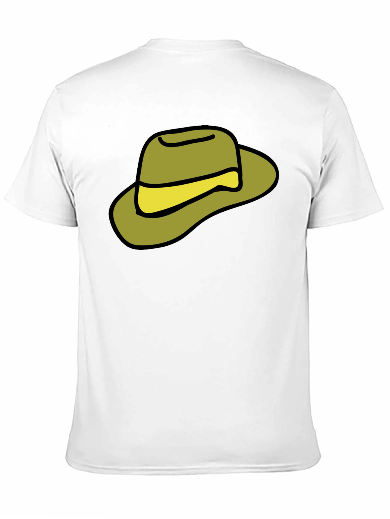 Black Cartoon Hat Graphic Tee - Casual Black T-Shirt view 11