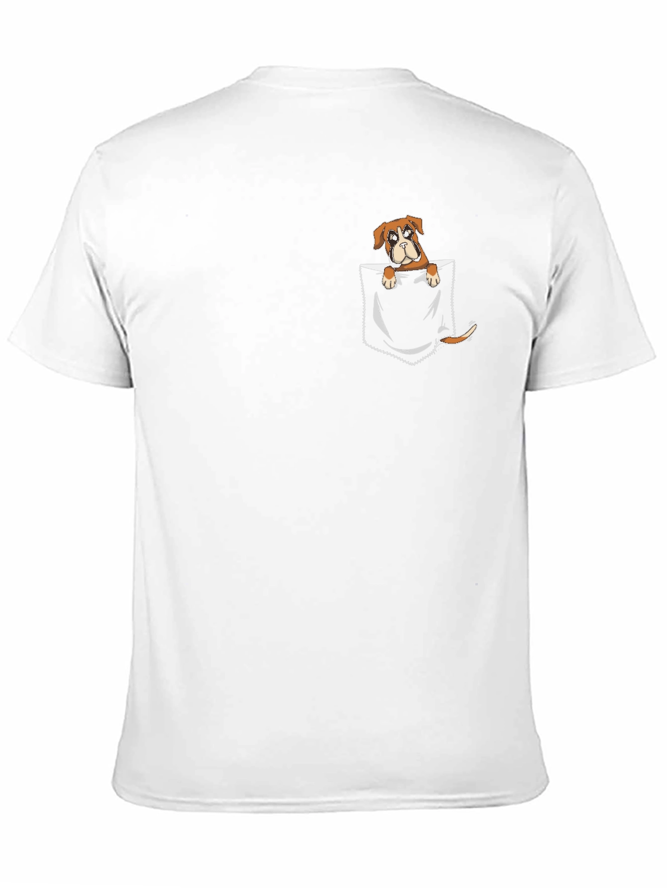 Black Pocket Dog Graphic T-Shirt -  Cute Cartoon Boxer Tee view 11