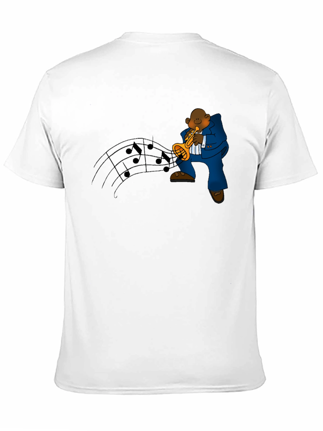 Black Jazz Trumpet Player Graphic Tee - Black view 11