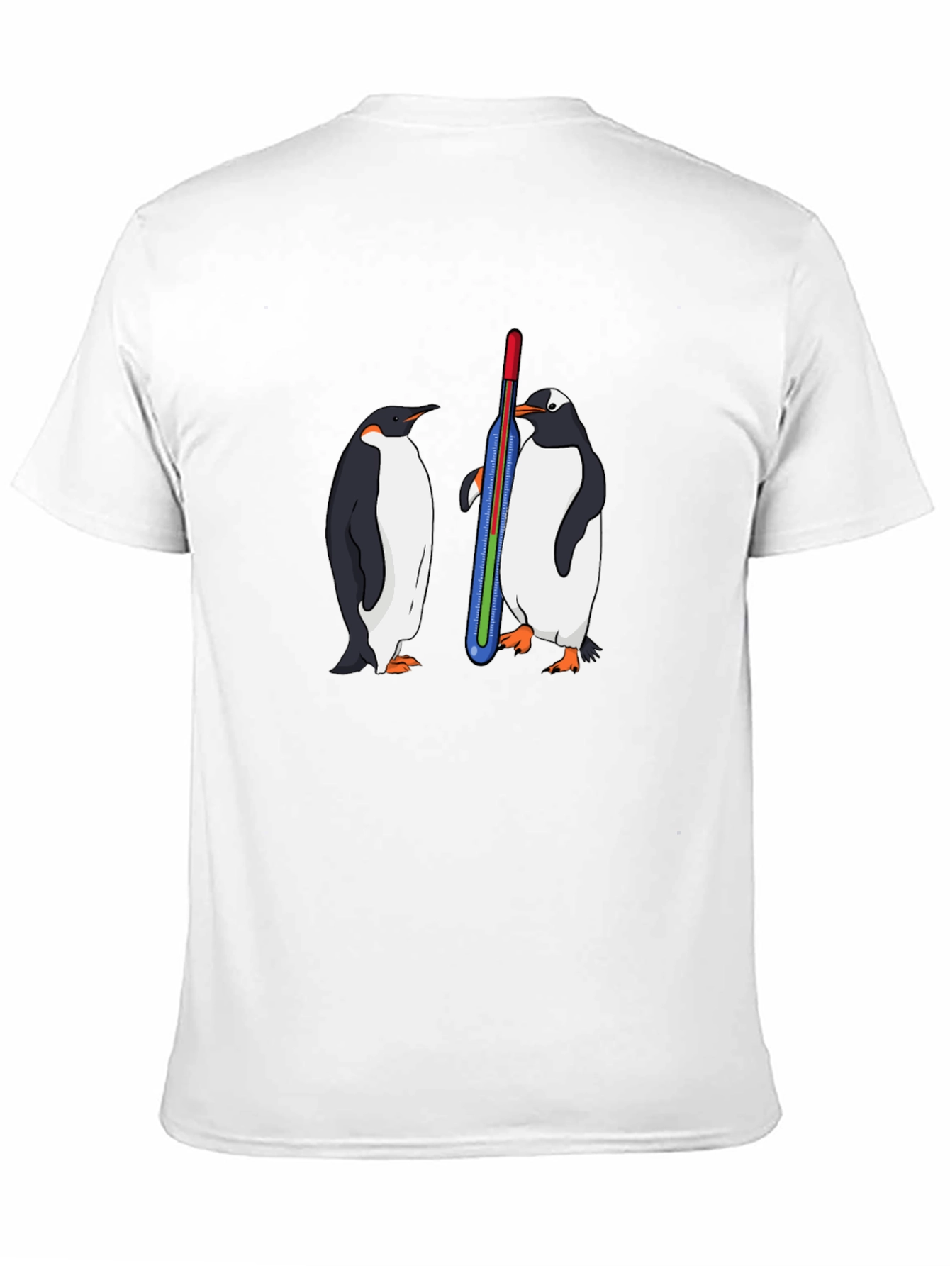 Black Penguin Thermometer Graphic Tee - Cool Animal Design view 11