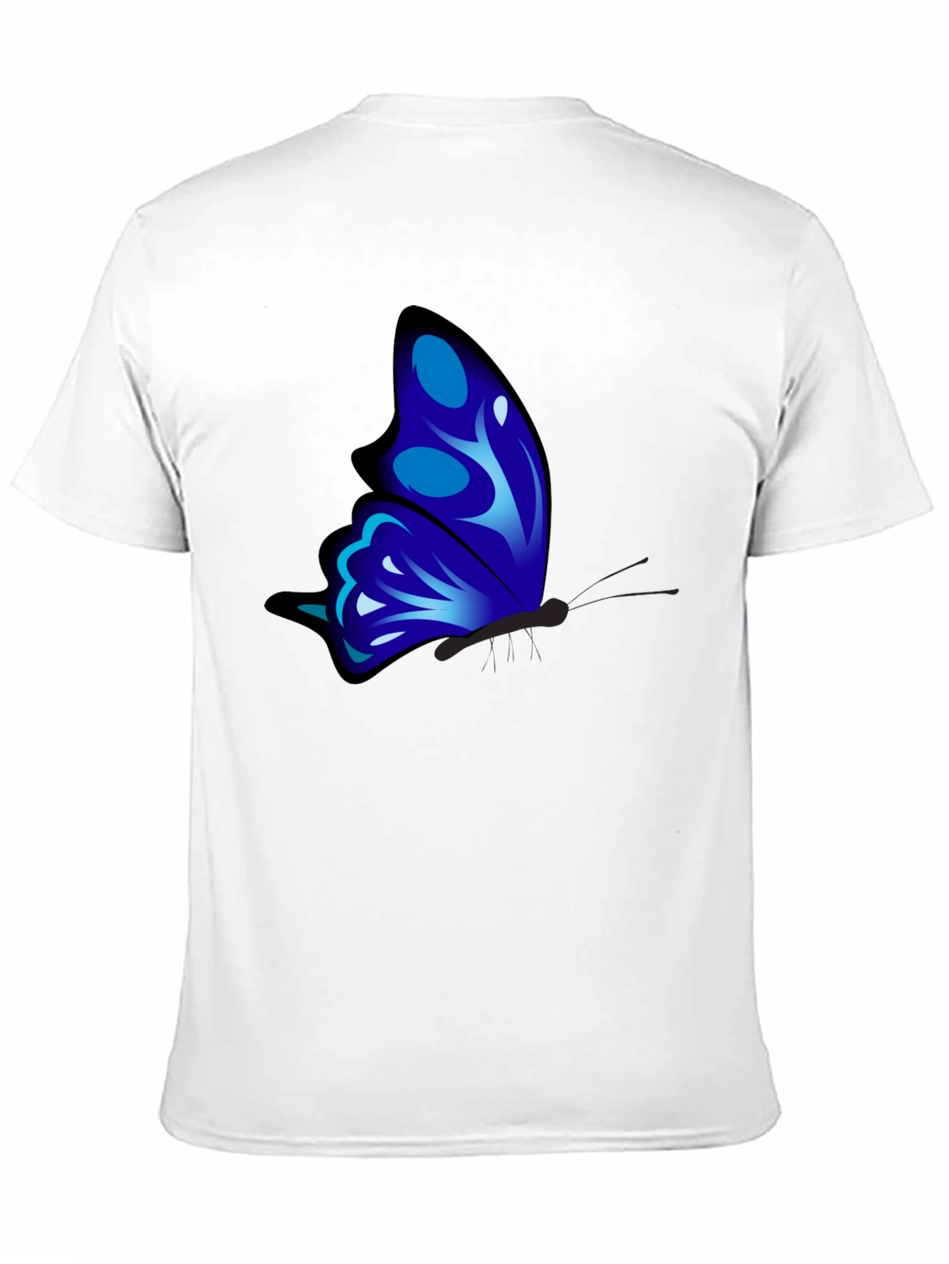 Black Blue Butterfly Graphic T-Shirt view 11