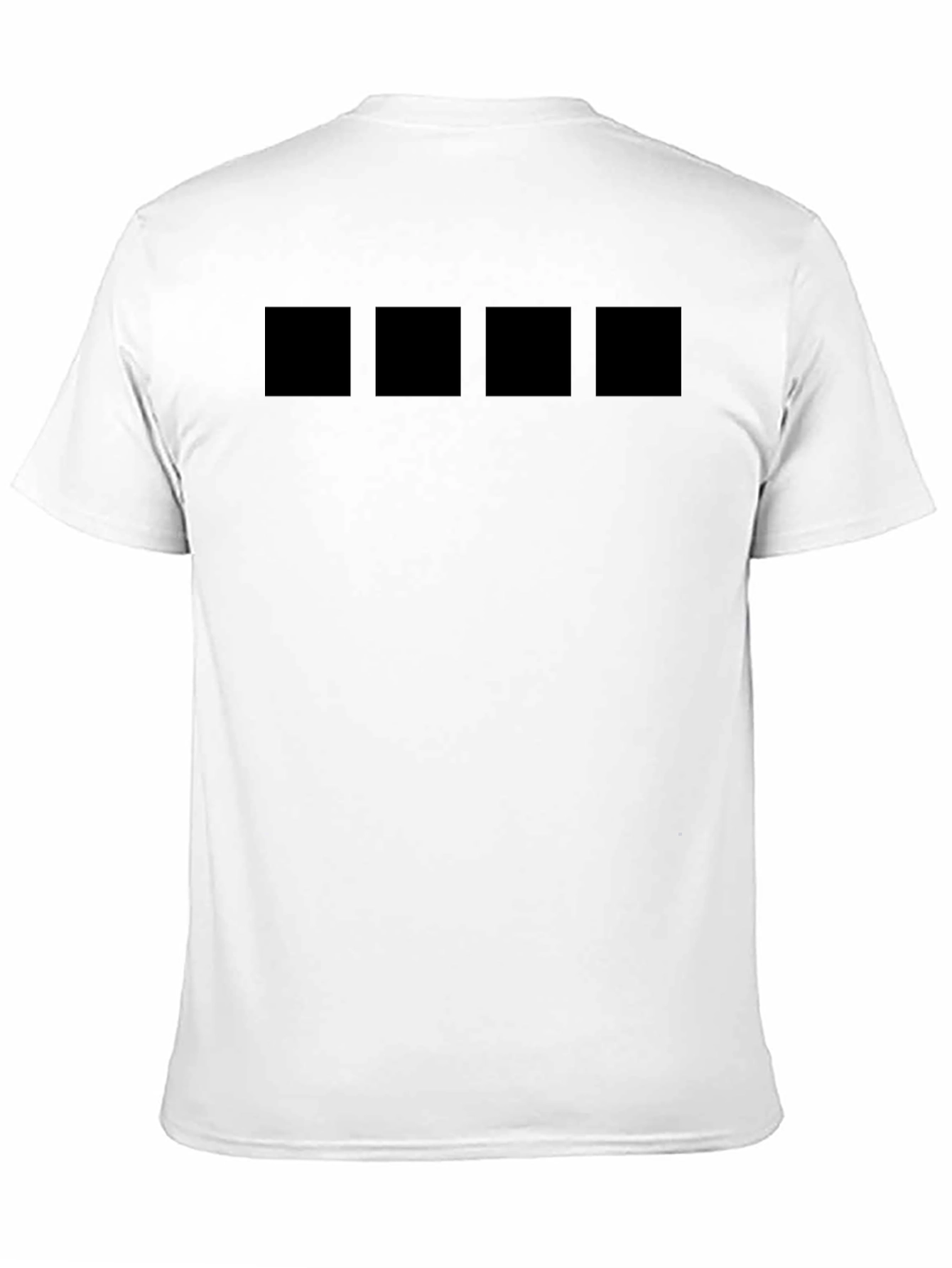 Black Men's Black T-Shirt with Four Block Design view 11