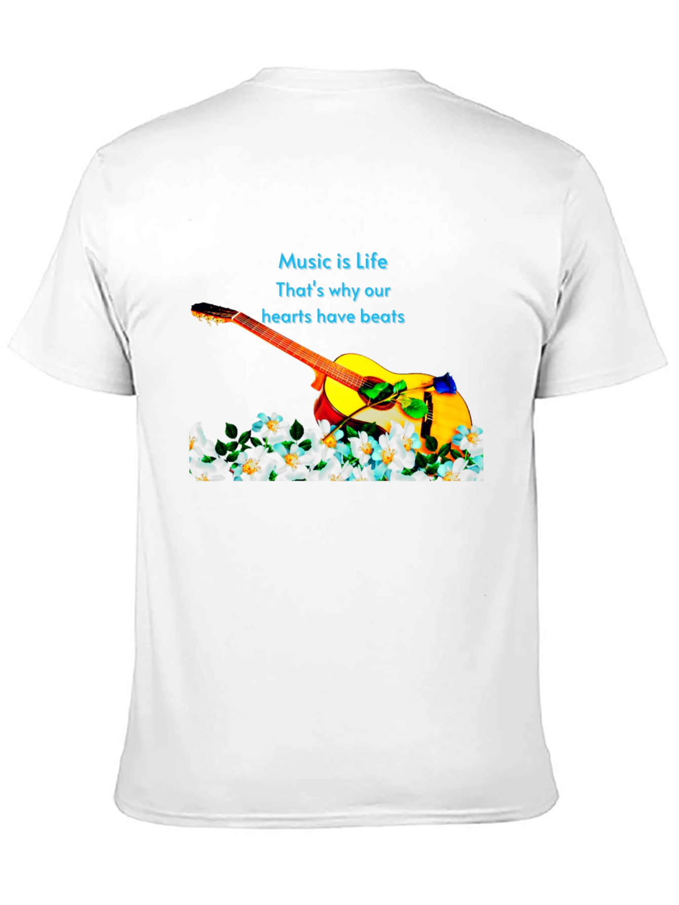 Black Music is Life Guitar Graphic Black T-Shirt view 11