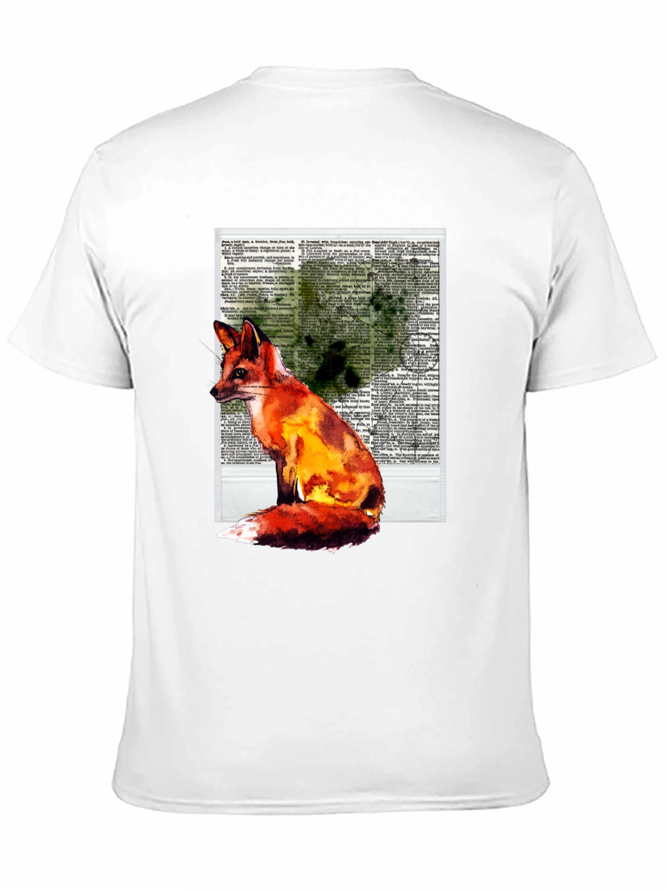 Black Fox Watercolor Graphic Print T-Shirt view 11