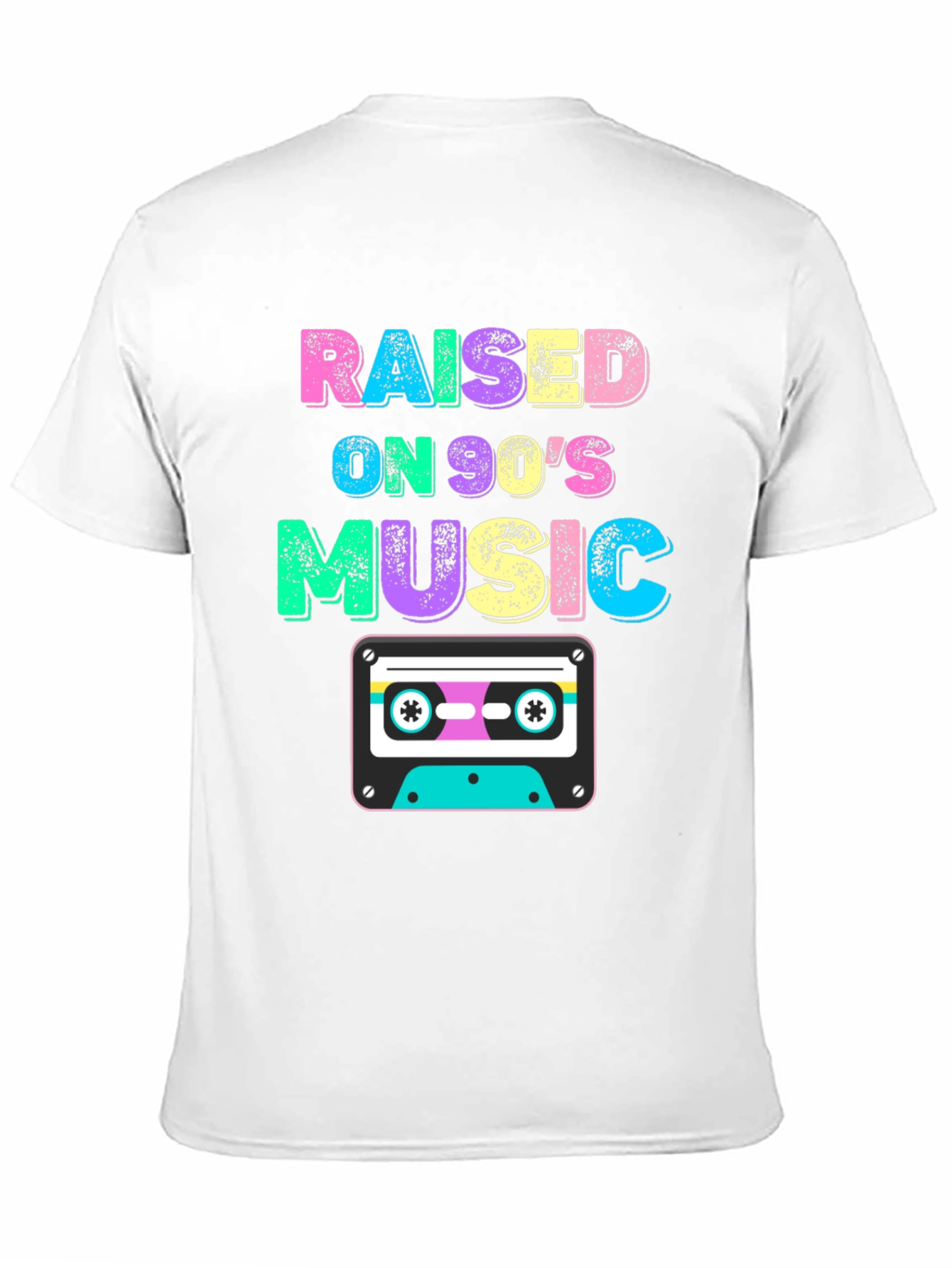 Black Raised on 90's Music Black T-Shirt view 11