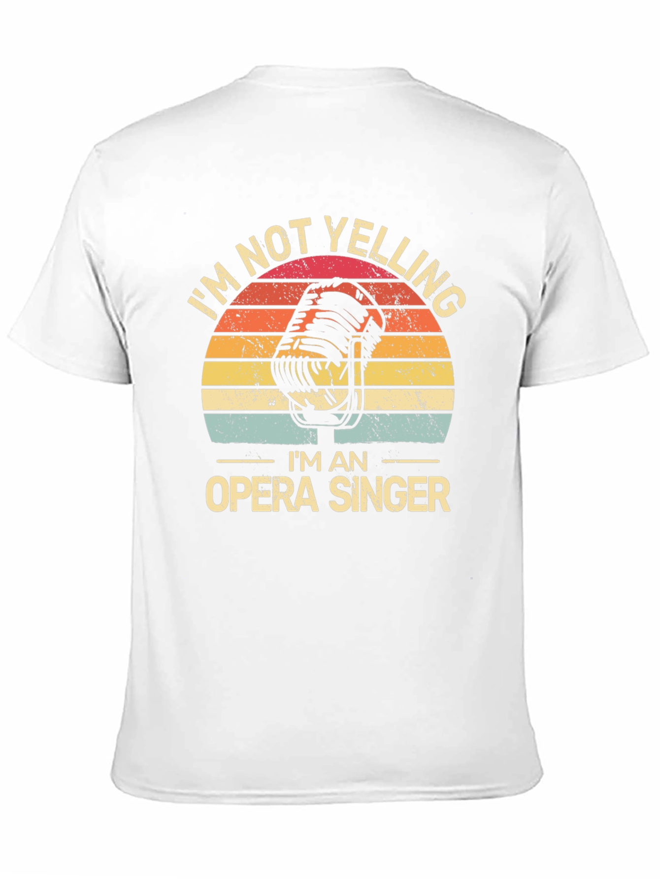 Black Opera Singer T-Shirt - "I'm Not Yelling" Retro Microphone Tee view 11