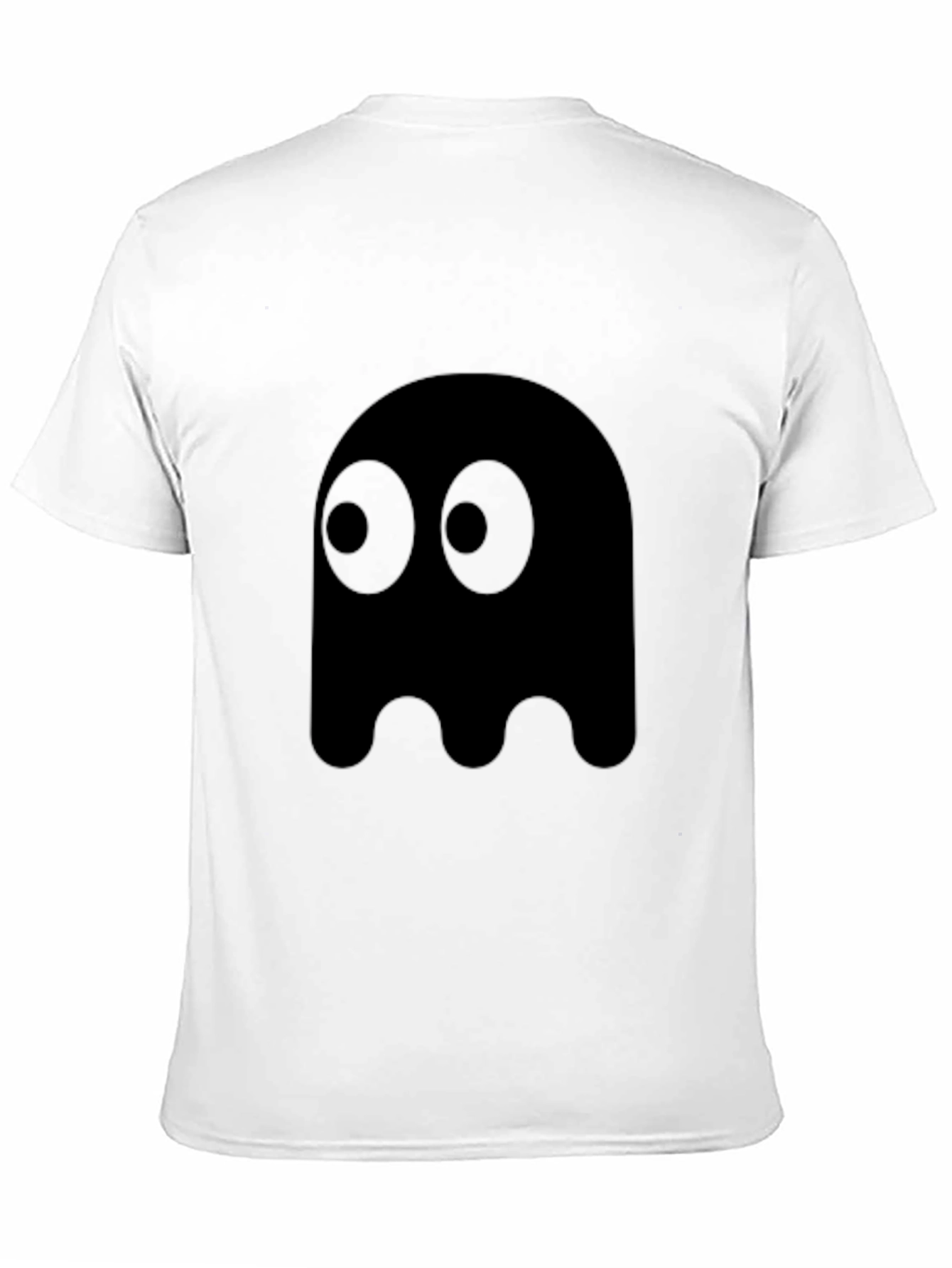 Black Pac-Man Ghost Graphic Tee - Black Cotton Blend view 11