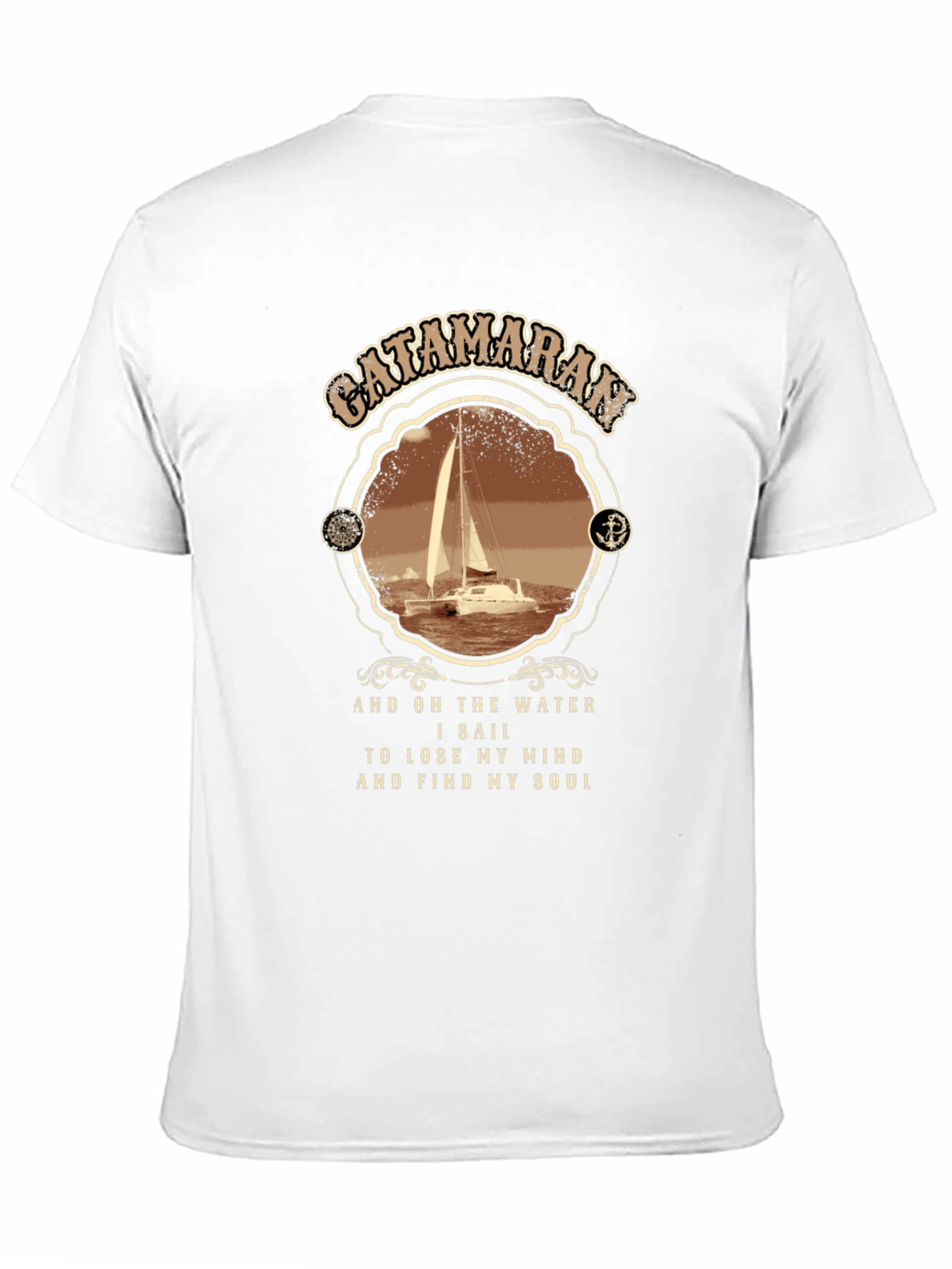 Black Catamaran Sailing T-Shirt - Lose Your Mind, Find Your Soul view 11