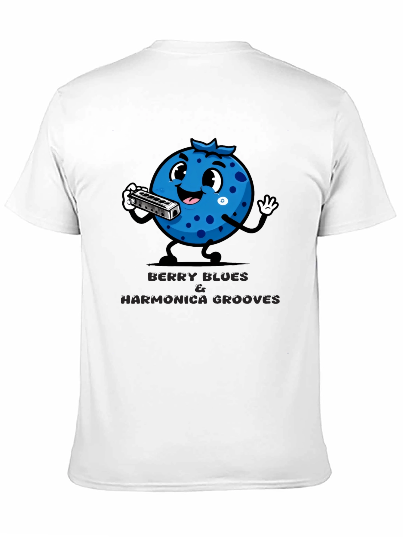 Black Berry Blues Harmonica Grooves T-Shirt view 11