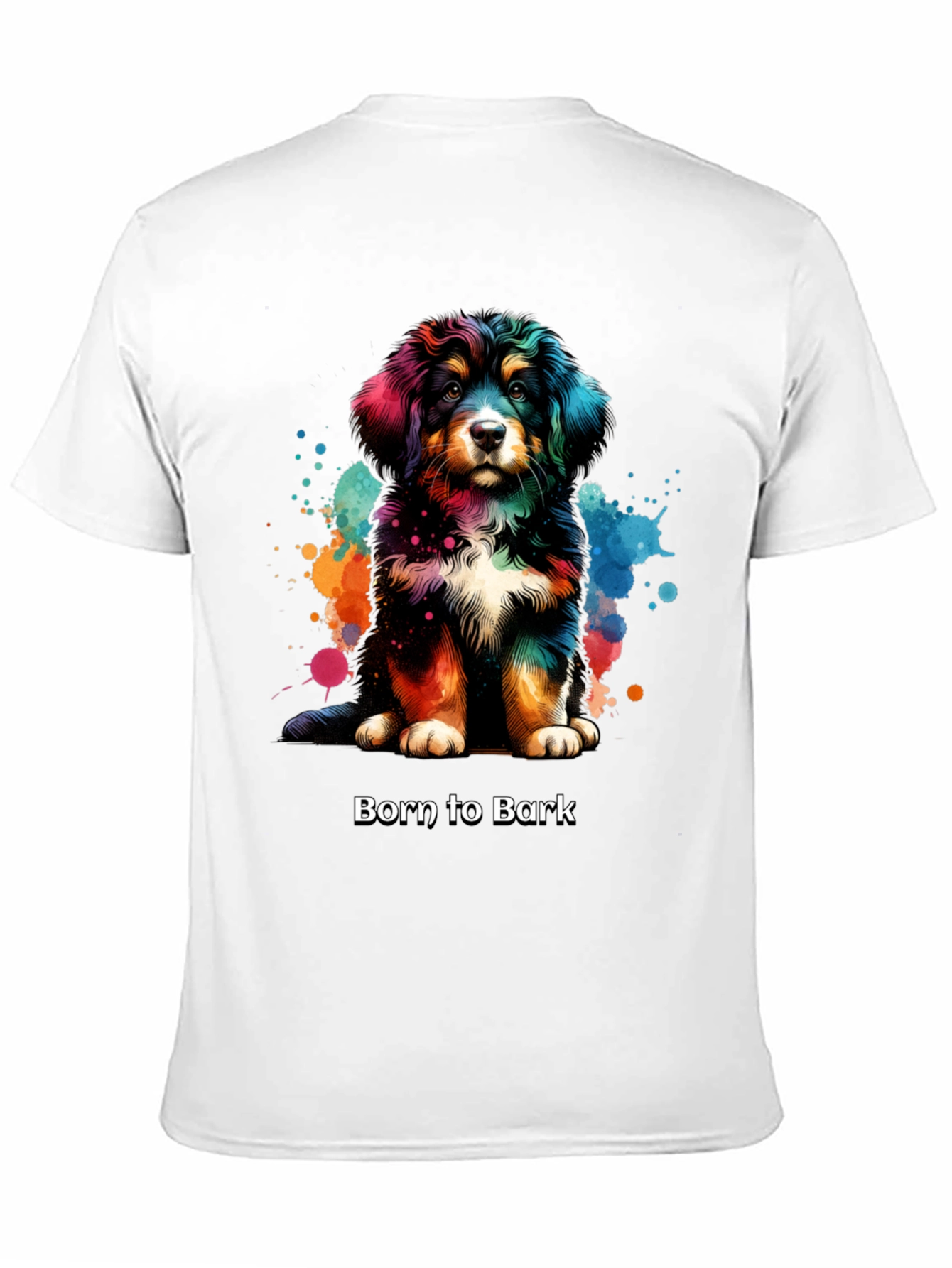 Black Born to Bark Dog T-Shirt view 11