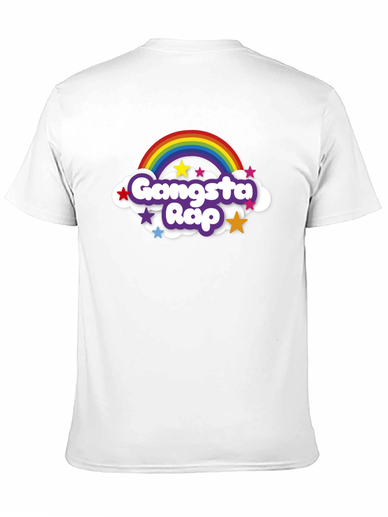 Black Gangsta Rap Rainbow Graphic T-Shirt - Black view 11