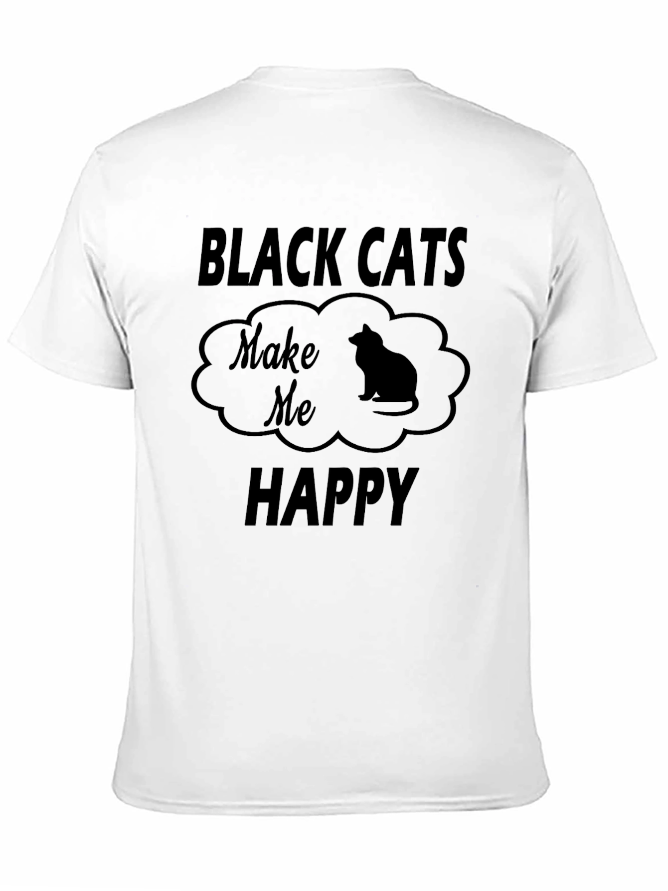 Black Black Cats Make Me Happy Graphic Tee view 11