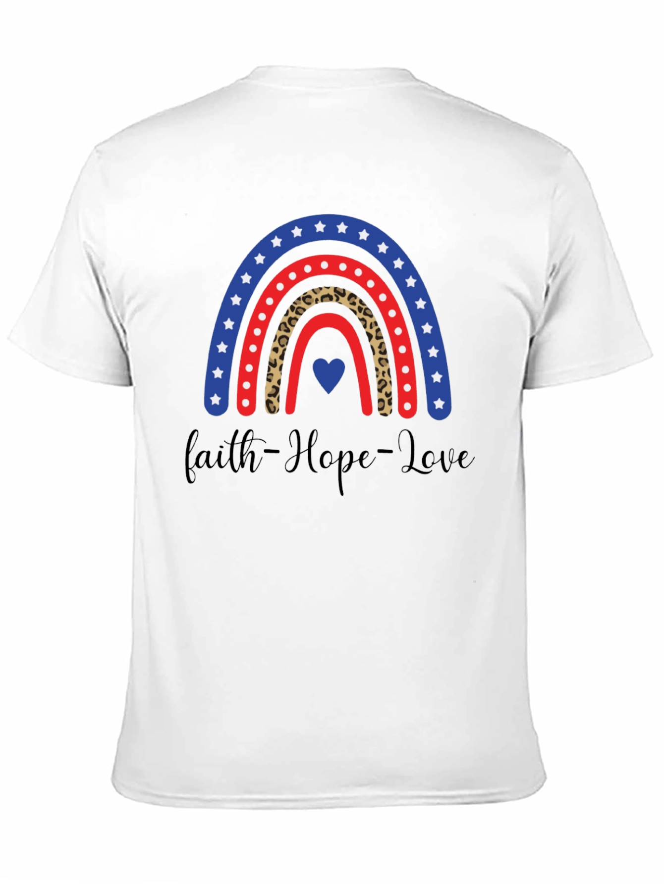 Black Faith Hope Love Rainbow Graphic Tee view 11