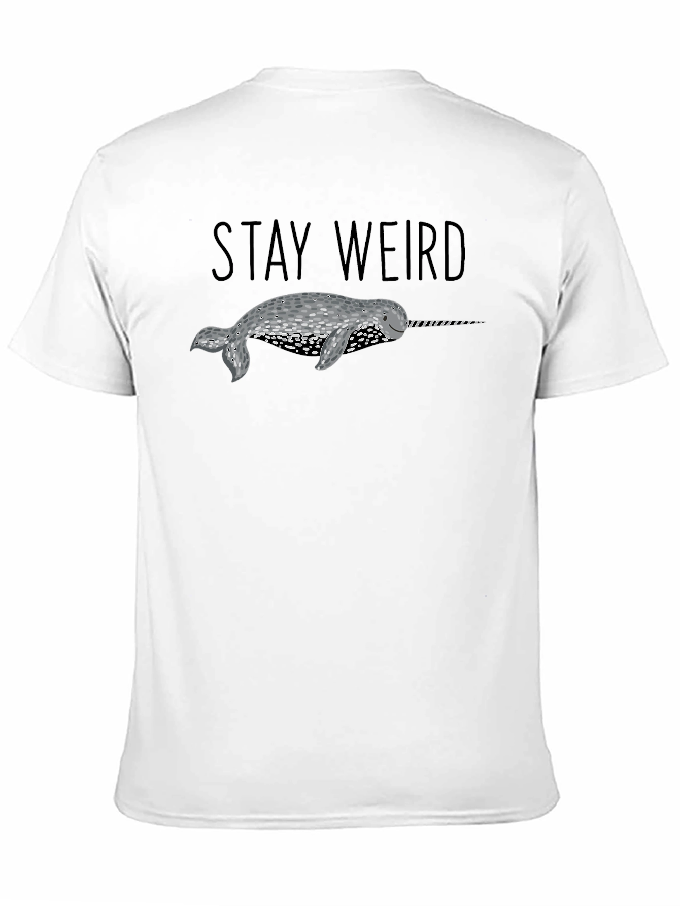 Black Stay Weird Narwhal T-Shirt - Black view 11