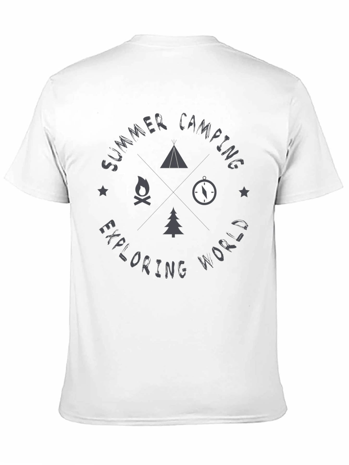 Black Summer Camping T-Shirt - Exploring World view 11