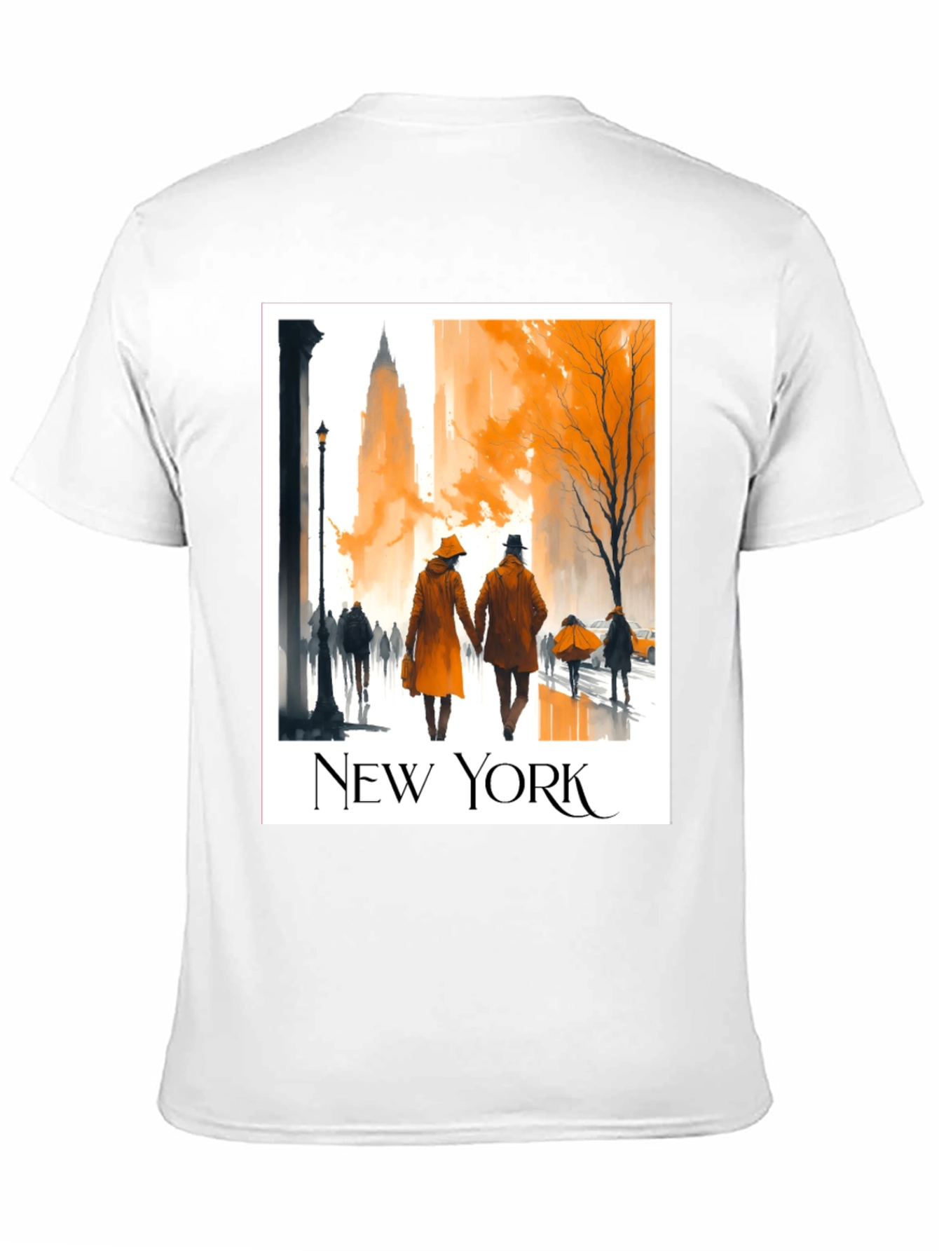Black New York City Autumn Walk T-Shirt view 11