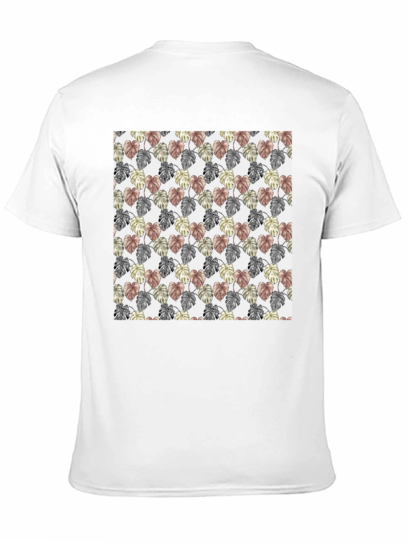 Black Trendy Monstera Leaf Pattern Tee view 11