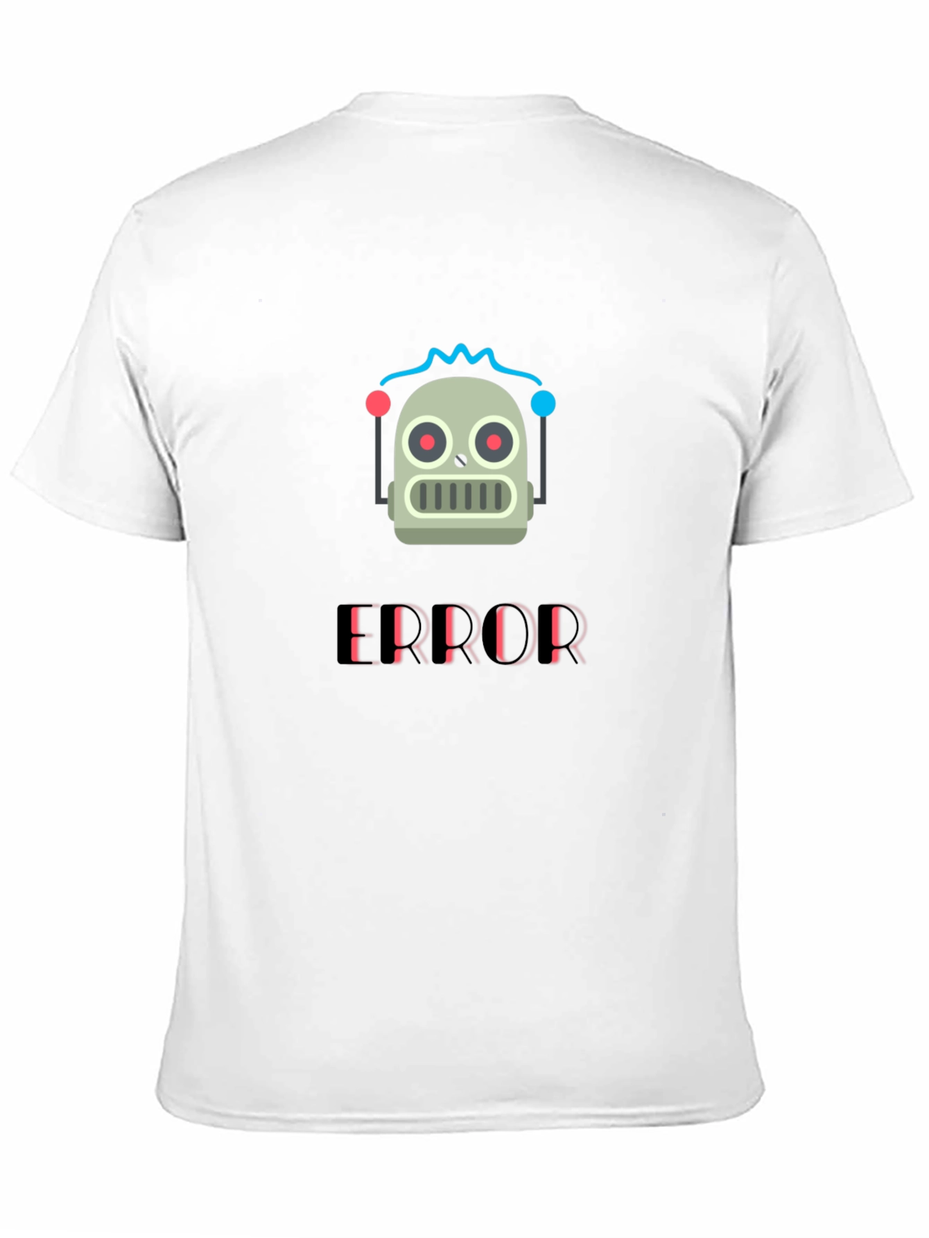 Black Error Robot Graphic T-Shirt - Black Cotton Tee view 11