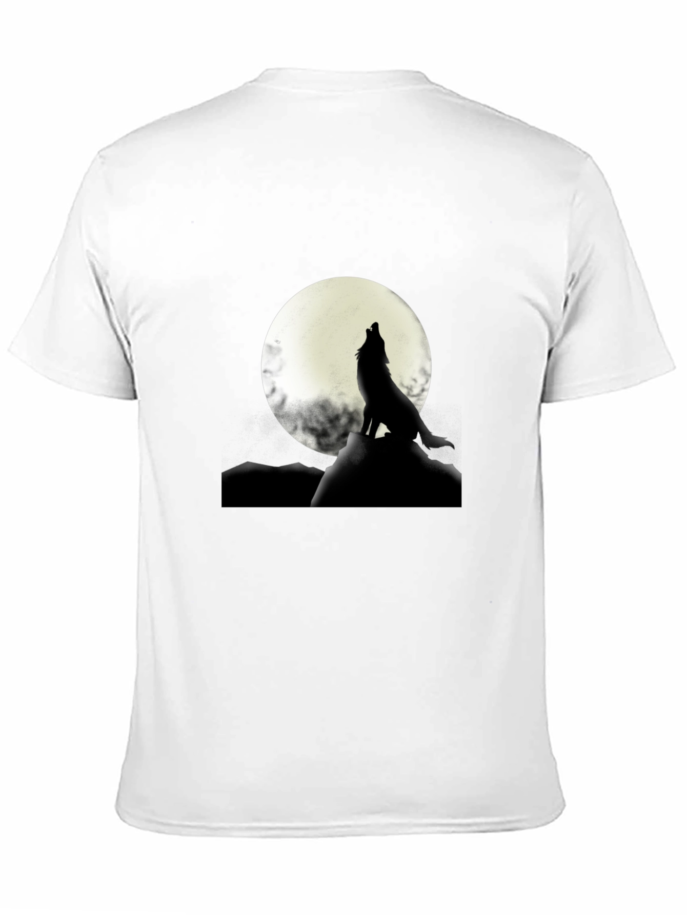 Black Wolf Howling at Moon Graphic T-Shirt view 11