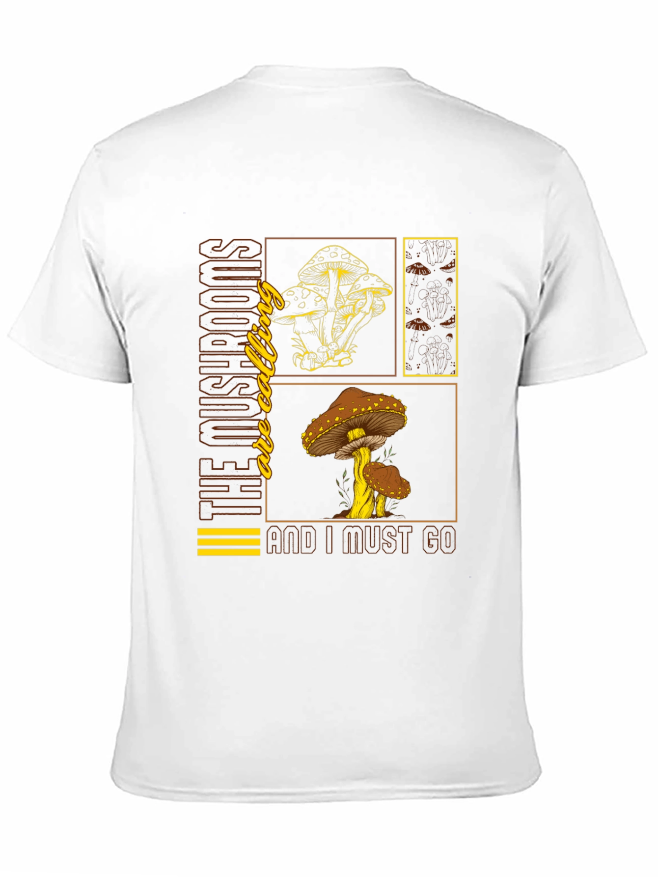 Black Mushroom Calling Graphic T-Shirt - Nature Lover Tee view 11