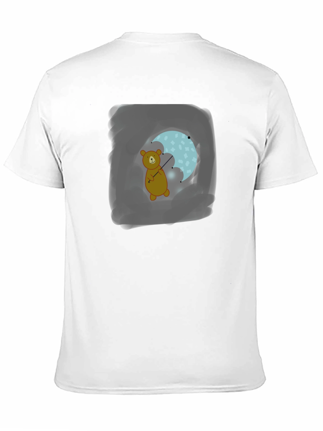 Black Bear with Umbrella Black T-Shirt view 11