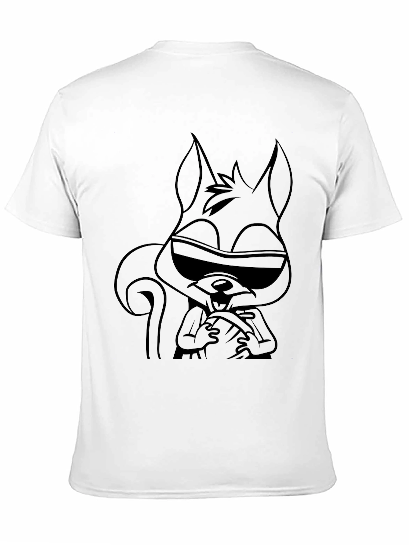 Black Cool Squirrel Graphic Tee - Unisex Black T-Shirt view 11