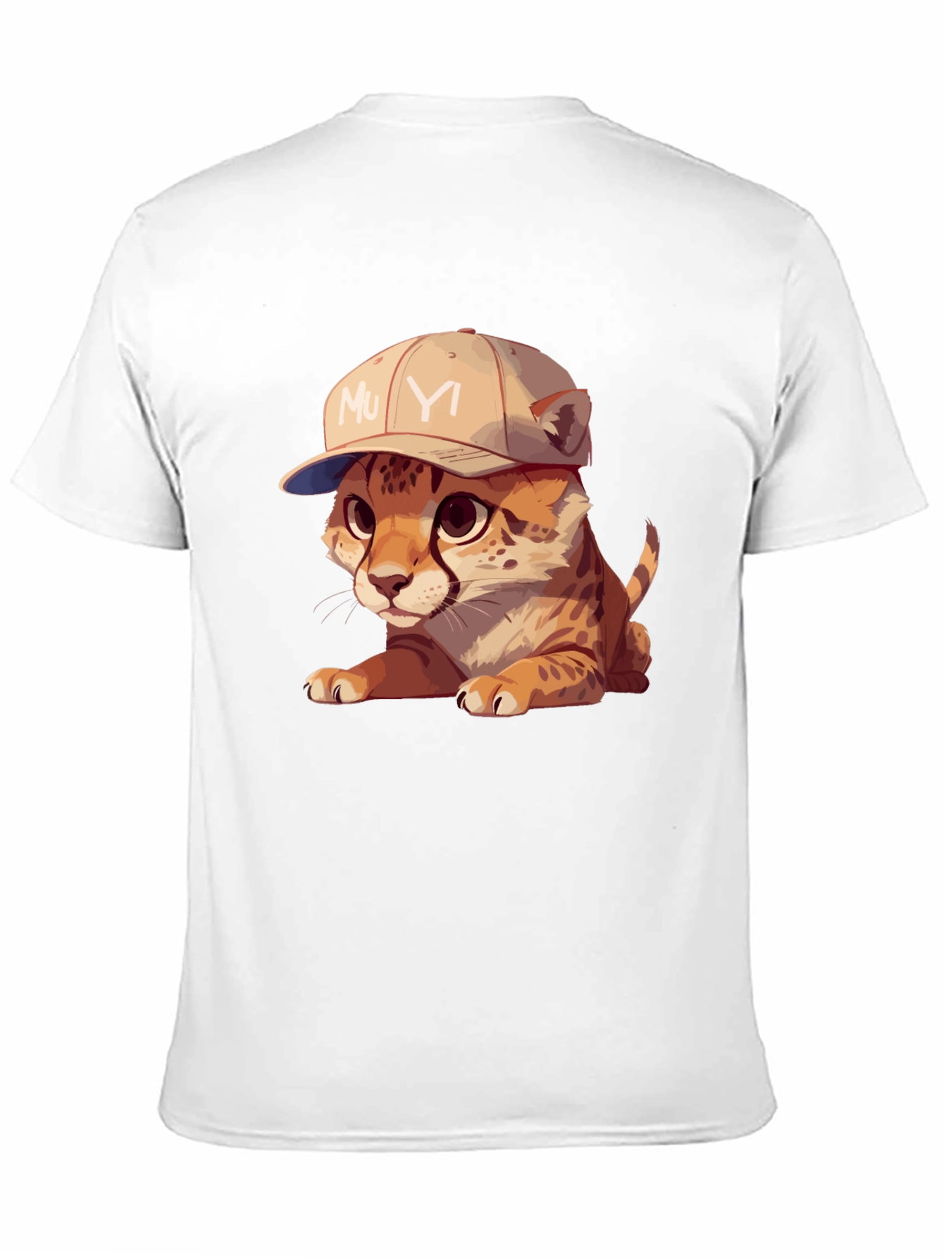 Black Cool Cub Tee: Cheetah in a Baseball Cap view 11