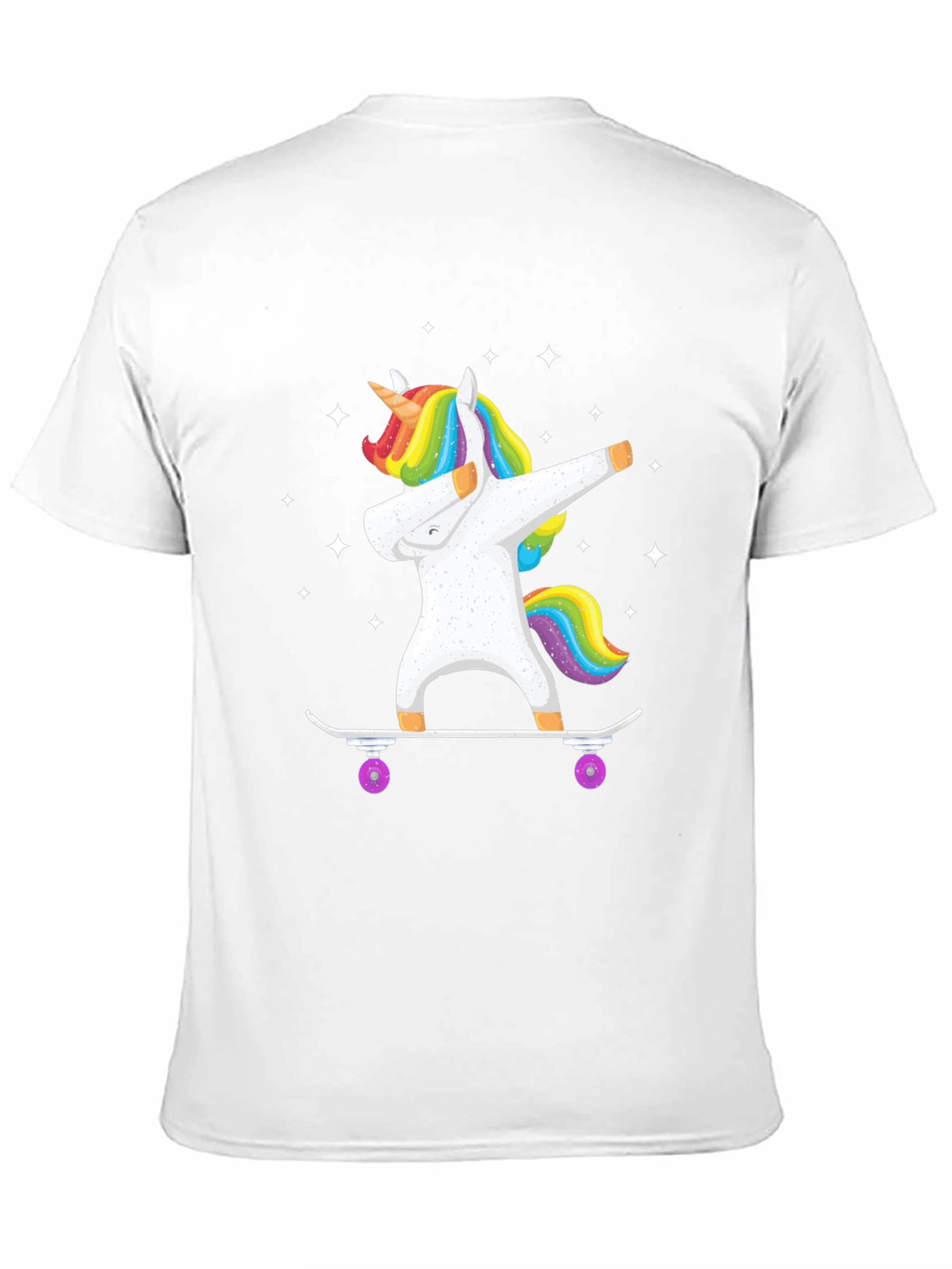 Black Dabbing Unicorn Skateboard T-Shirt - Black view 11