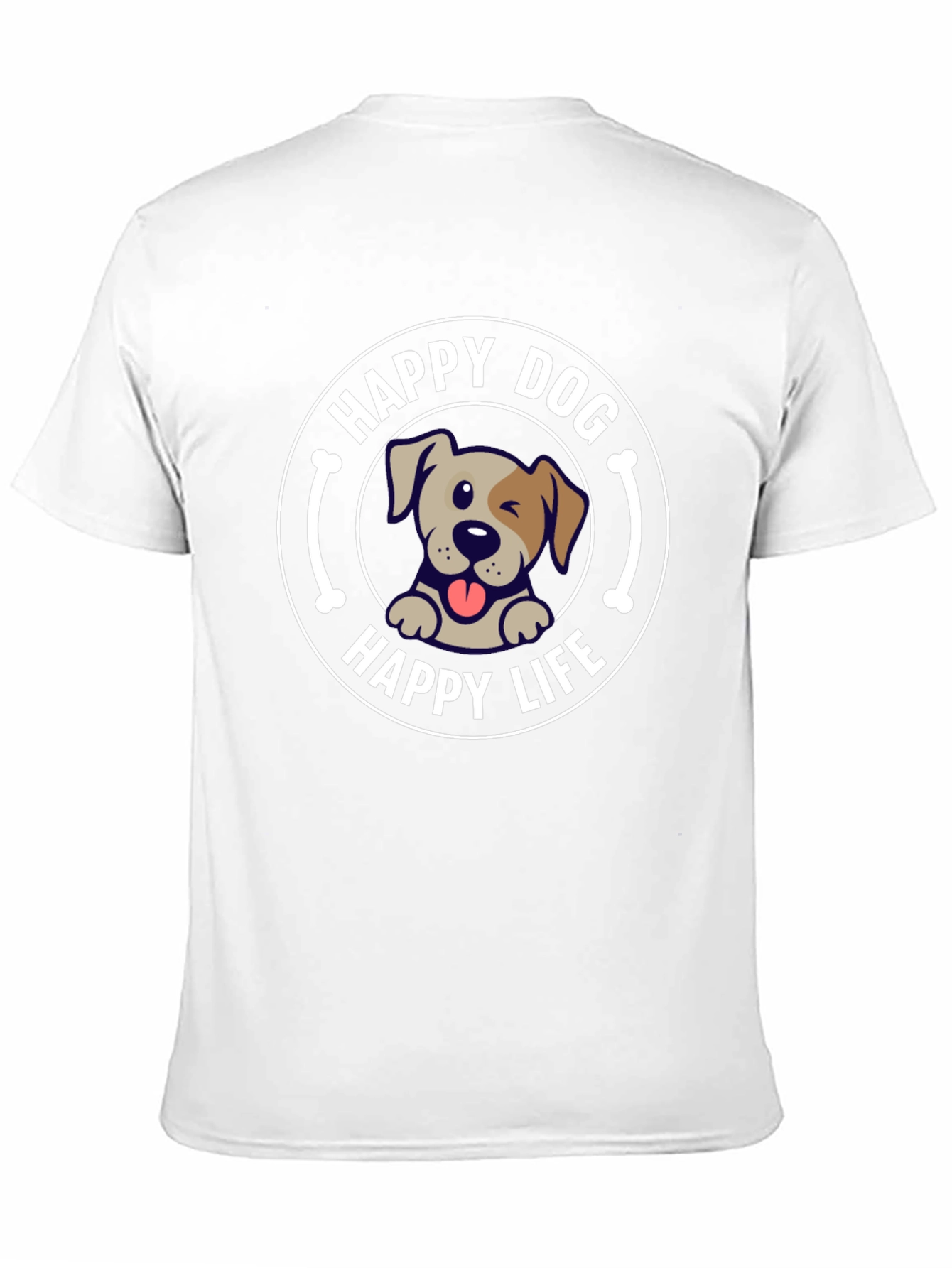 Black Happy Dog Happy Life Graphic T-Shirt view 11