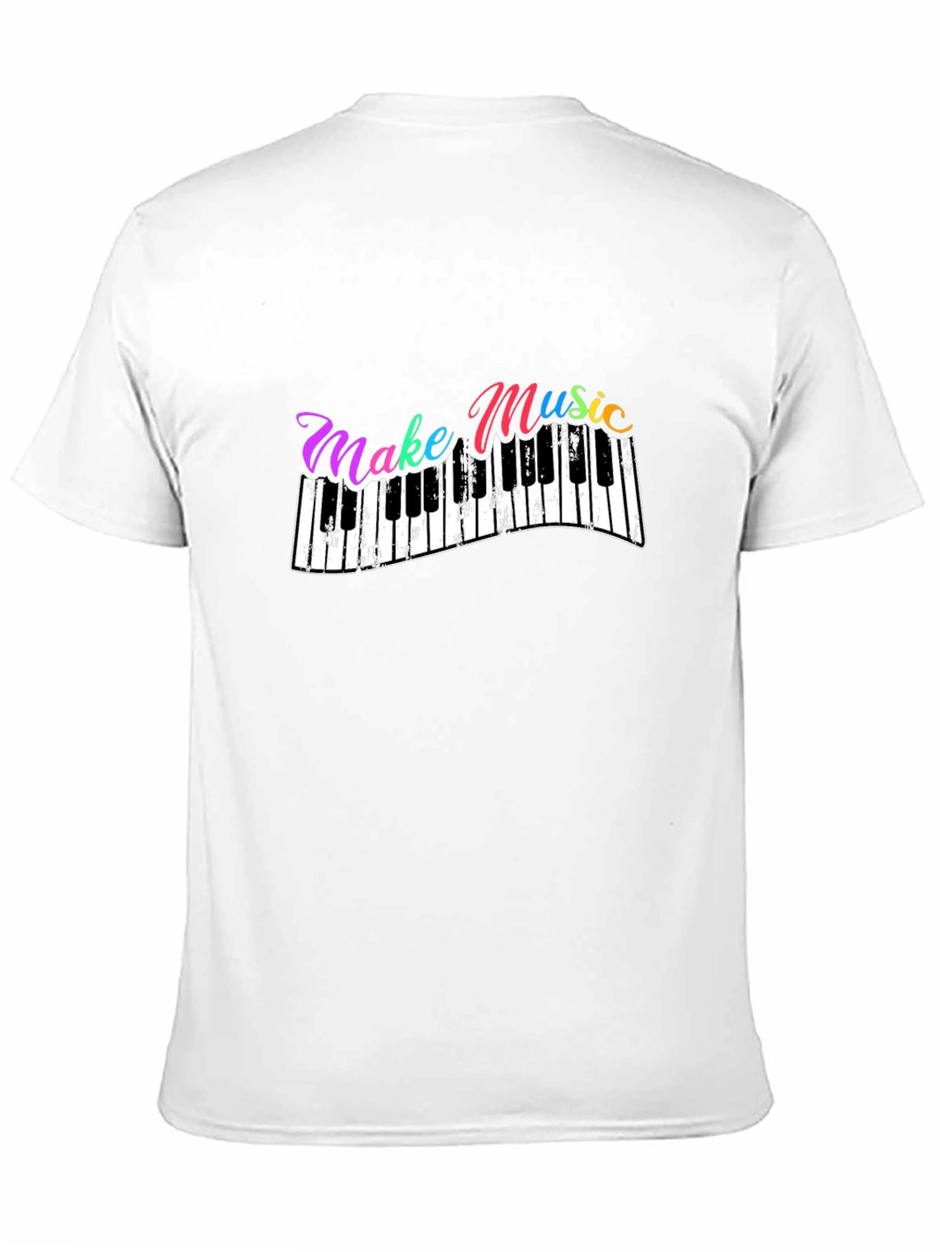 Black Make Music T-Shirt - Piano Keys Design view 11