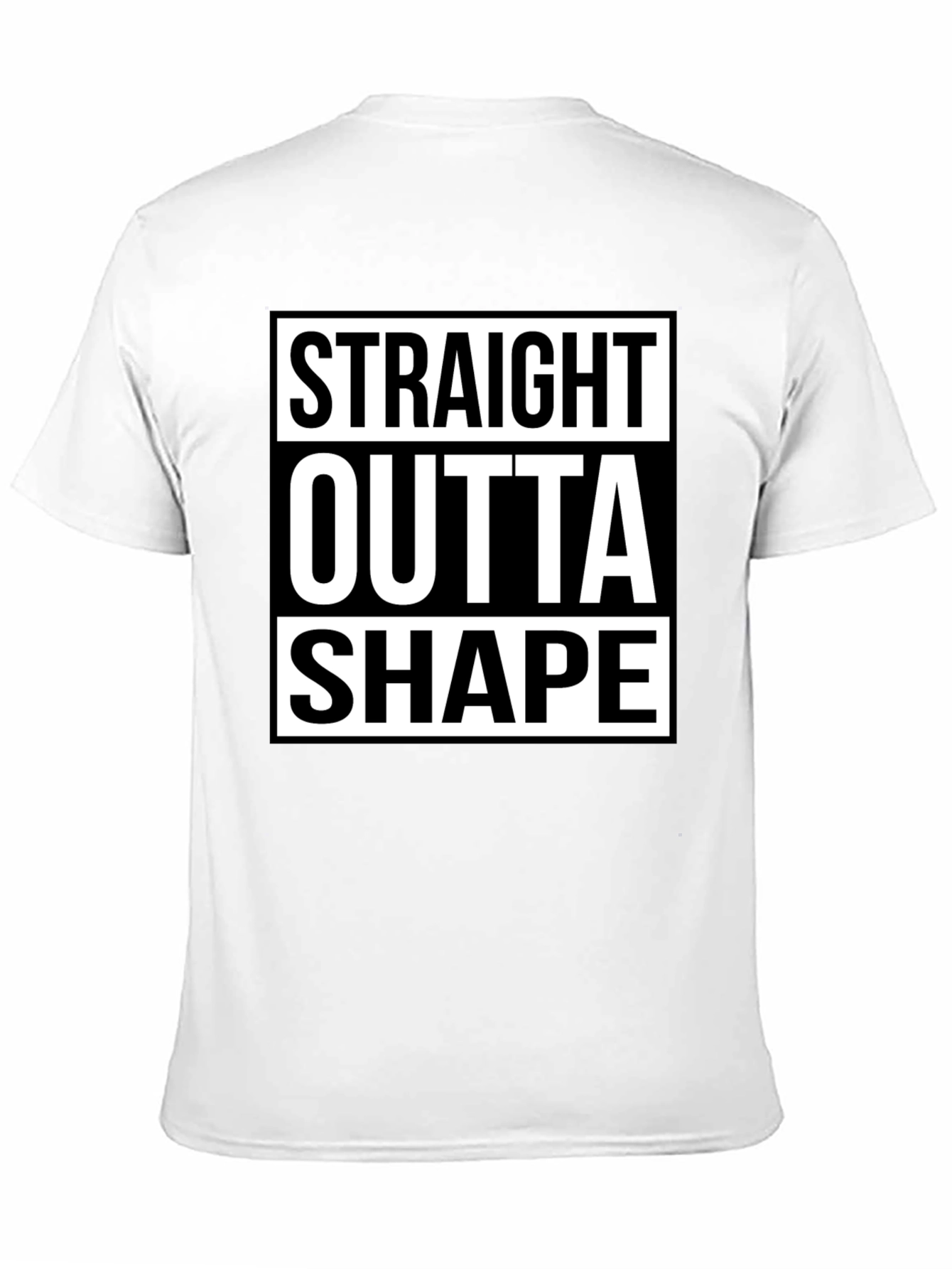 Black Straight Outta Shape Funny Graphic T-Shirt view 11
