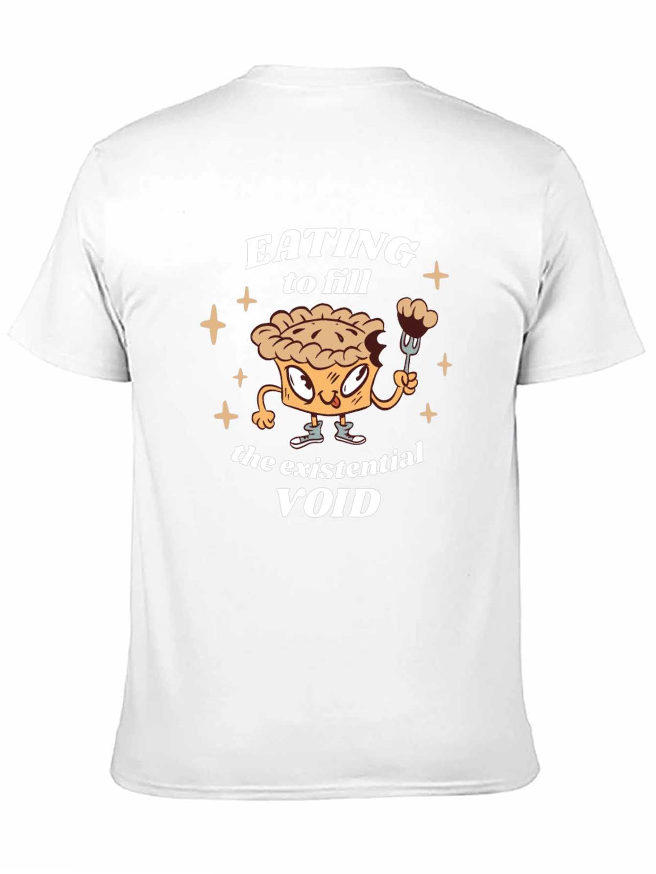 Black Existential Void Eating Pie T-Shirt Funny Foodie Tee view 11