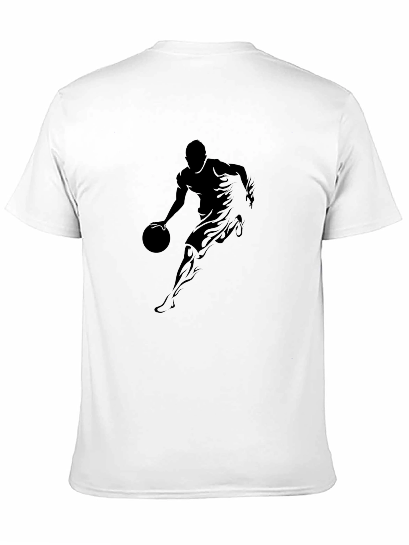 Black Basketball Player Graphic Tee - Black Cotton T-Shirt view 11