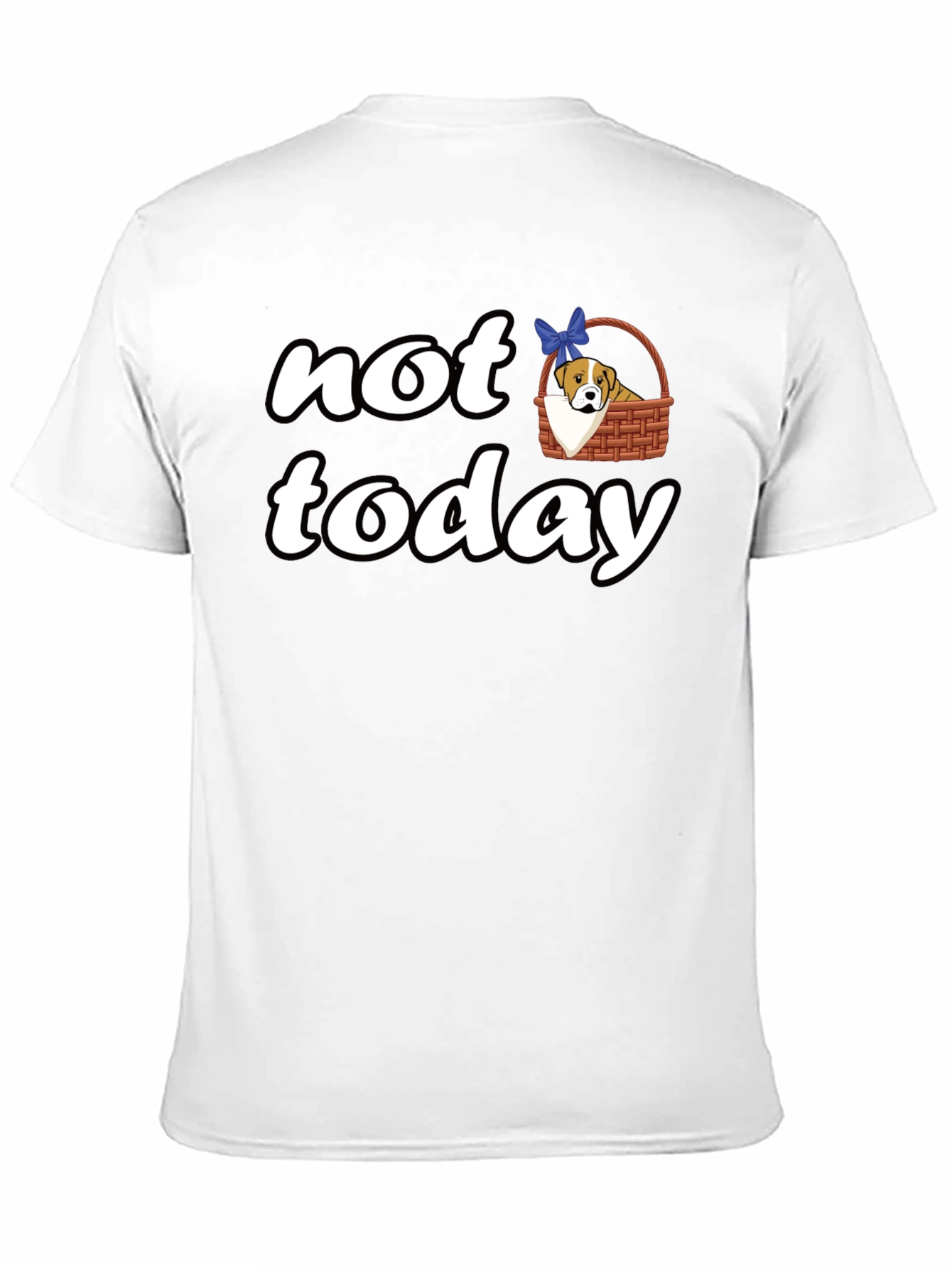 Black Not Today Dog in Basket T-Shirt view 11