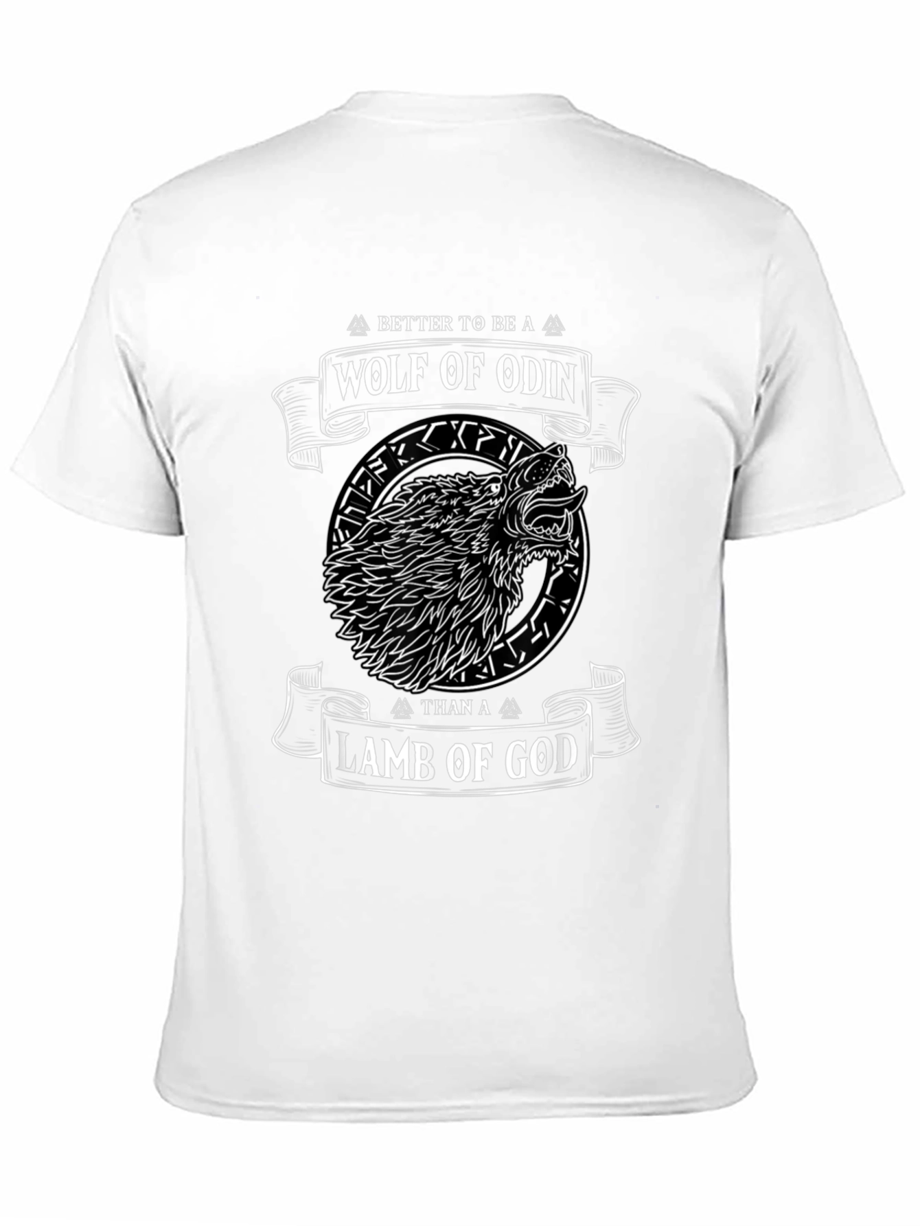 Black Wolf of Odin Graphic T-Shirt - Viking Design view 11