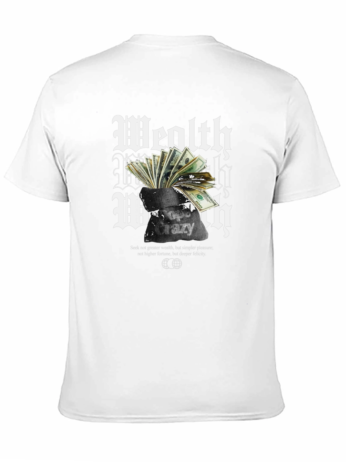 Black Wealth Crazy T-Shirt - Black Graphic Tee view 11