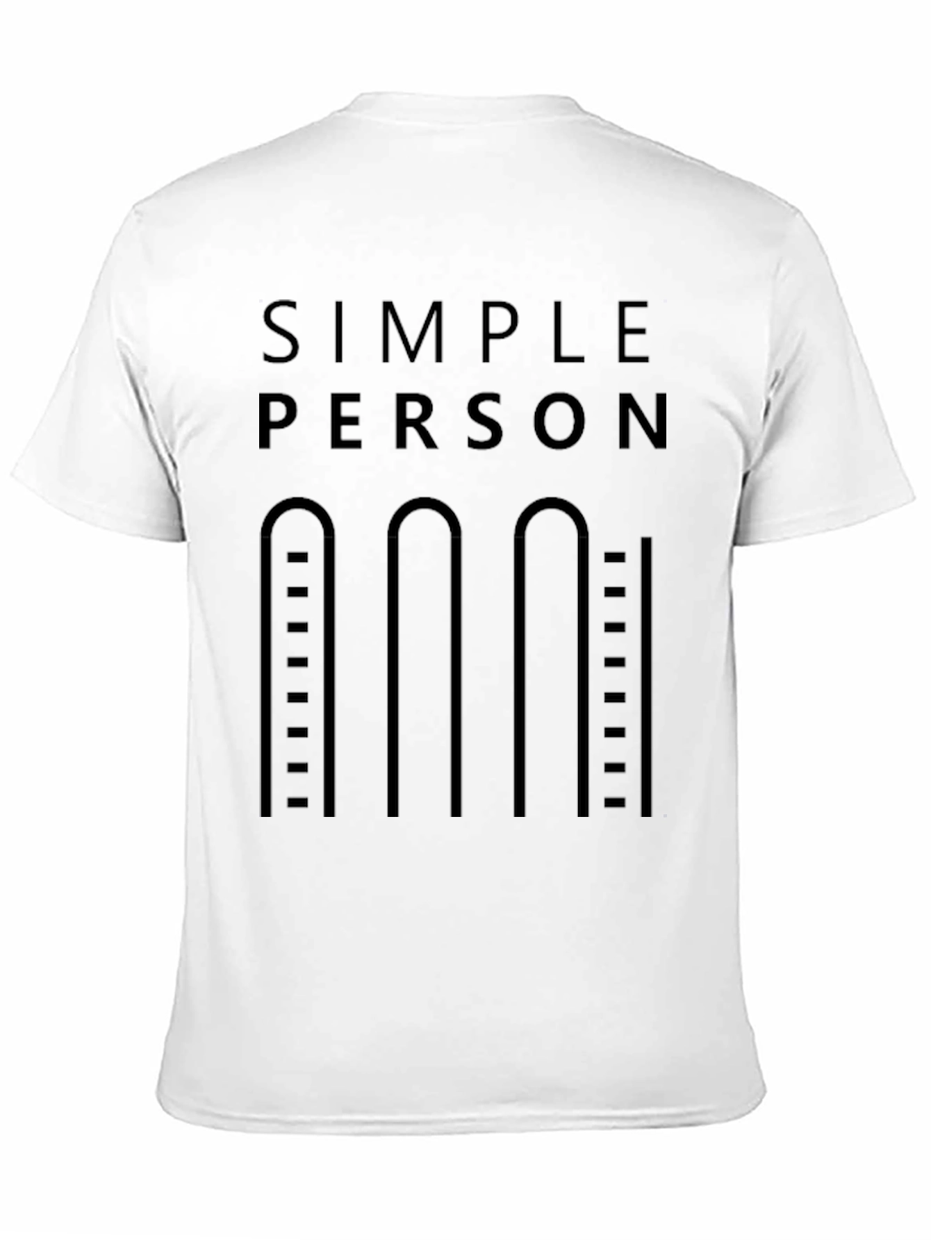 Black Simple Person T-Shirt - Minimalist Design view 11