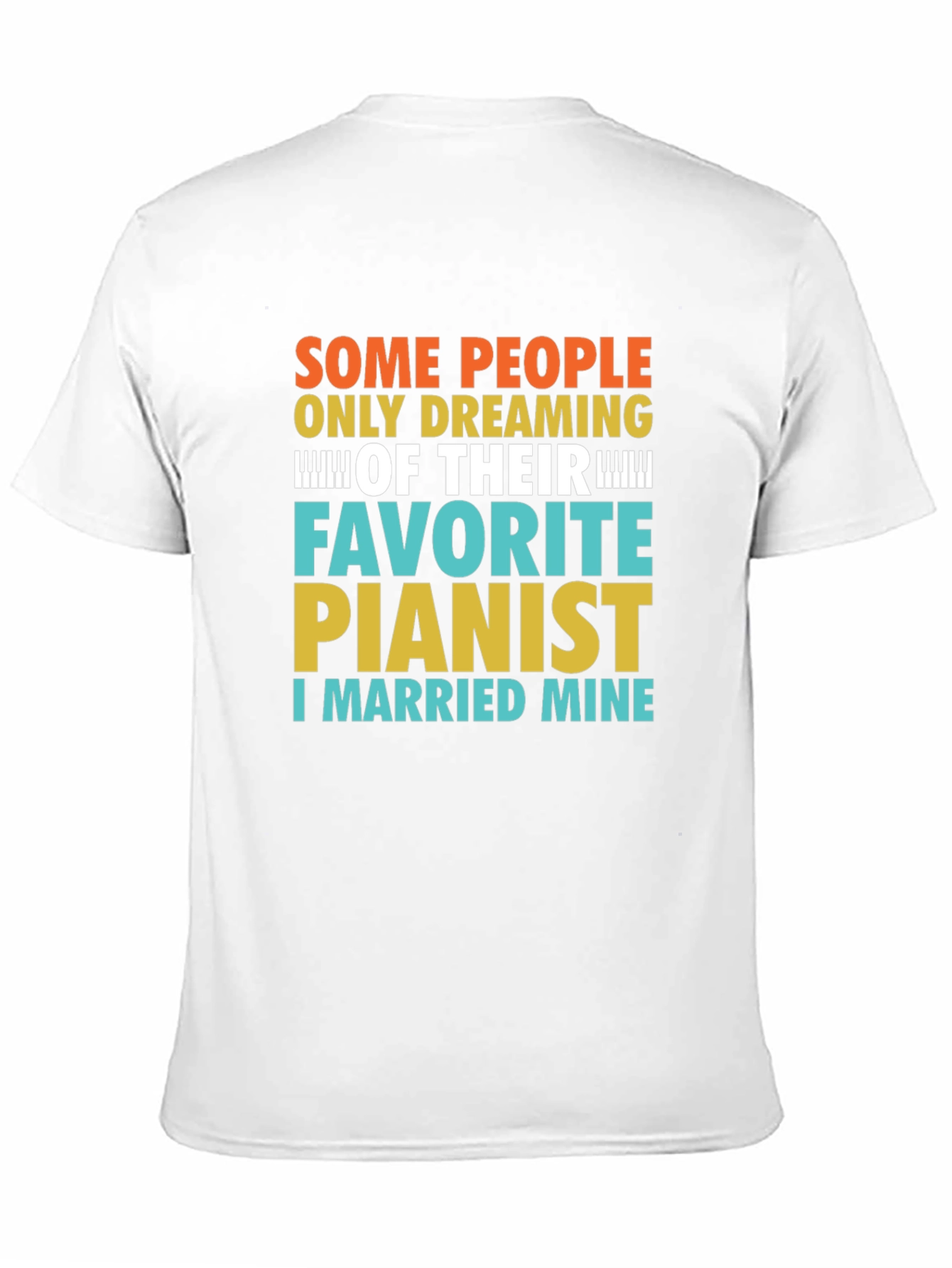 Black Funny Pianist T-Shirt - I Married Mine! view 11