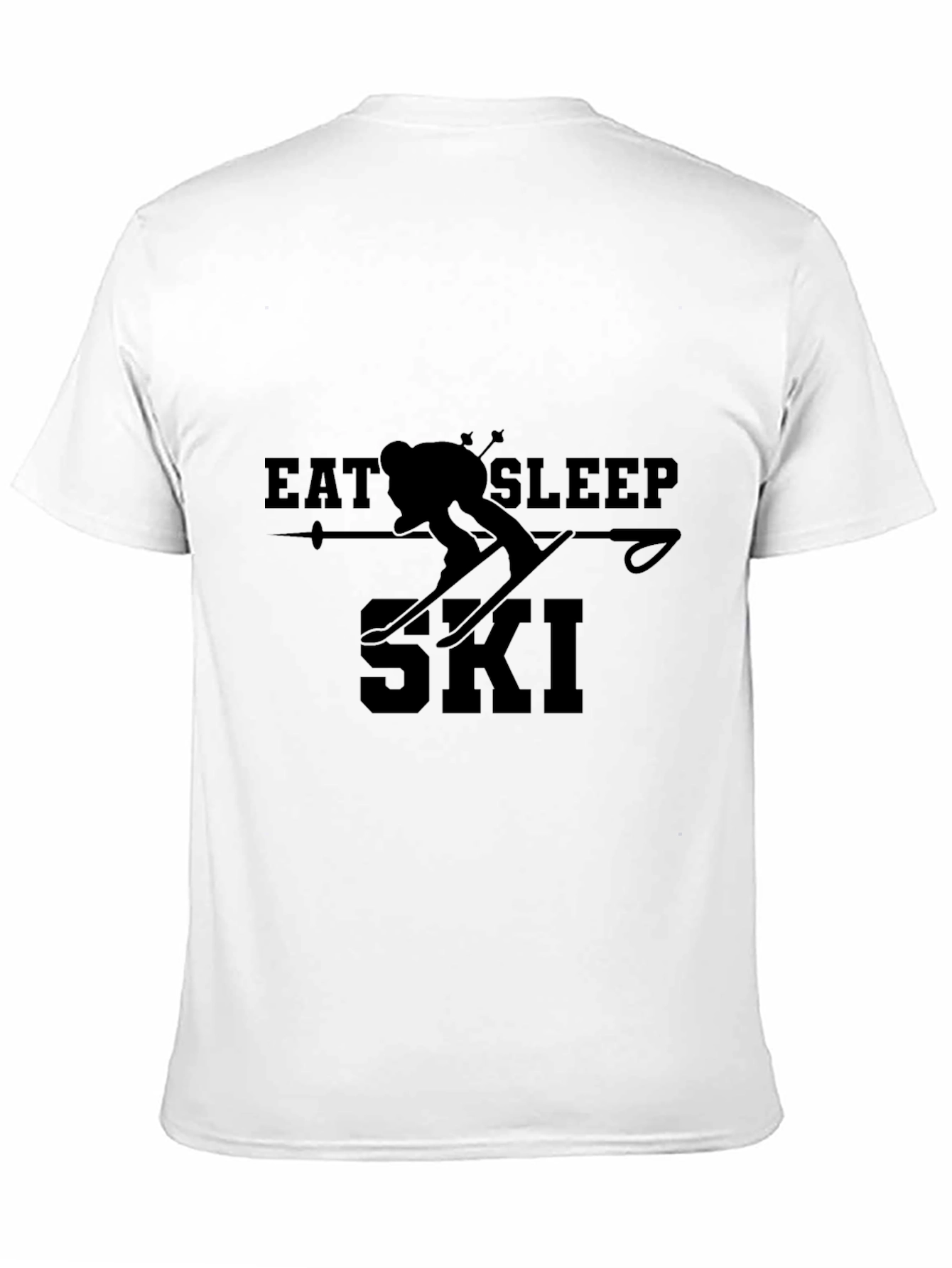 Black Eat Sleep Ski T-Shirt - Skiing Apparel view 11