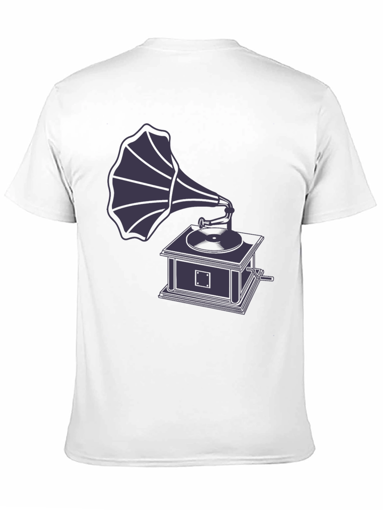 Black Vintage Gramophone Graphic T-Shirt view 11