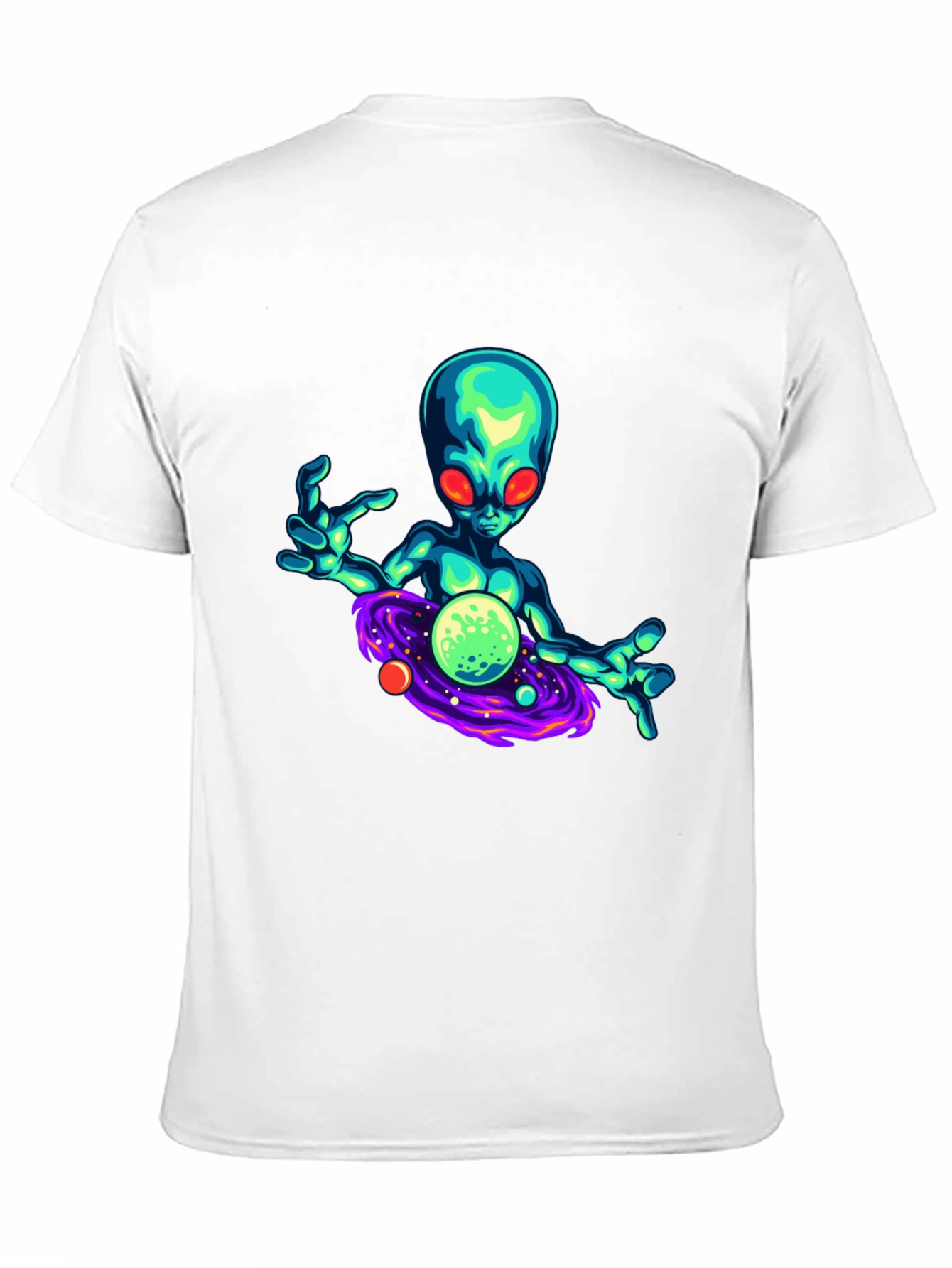 Black Alien Galaxy Graphic T-Shirt - Black view 11