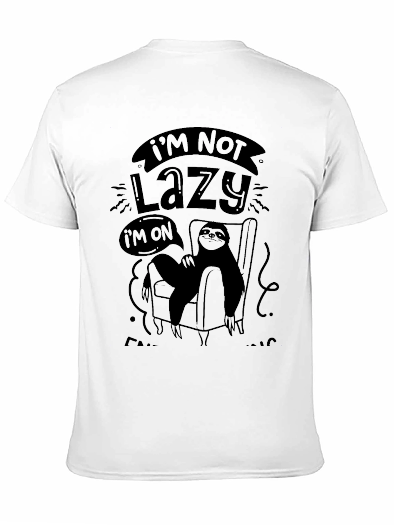 Black Lazy Sloth Graphic T-Shirt - Men's Black Tee view 11
