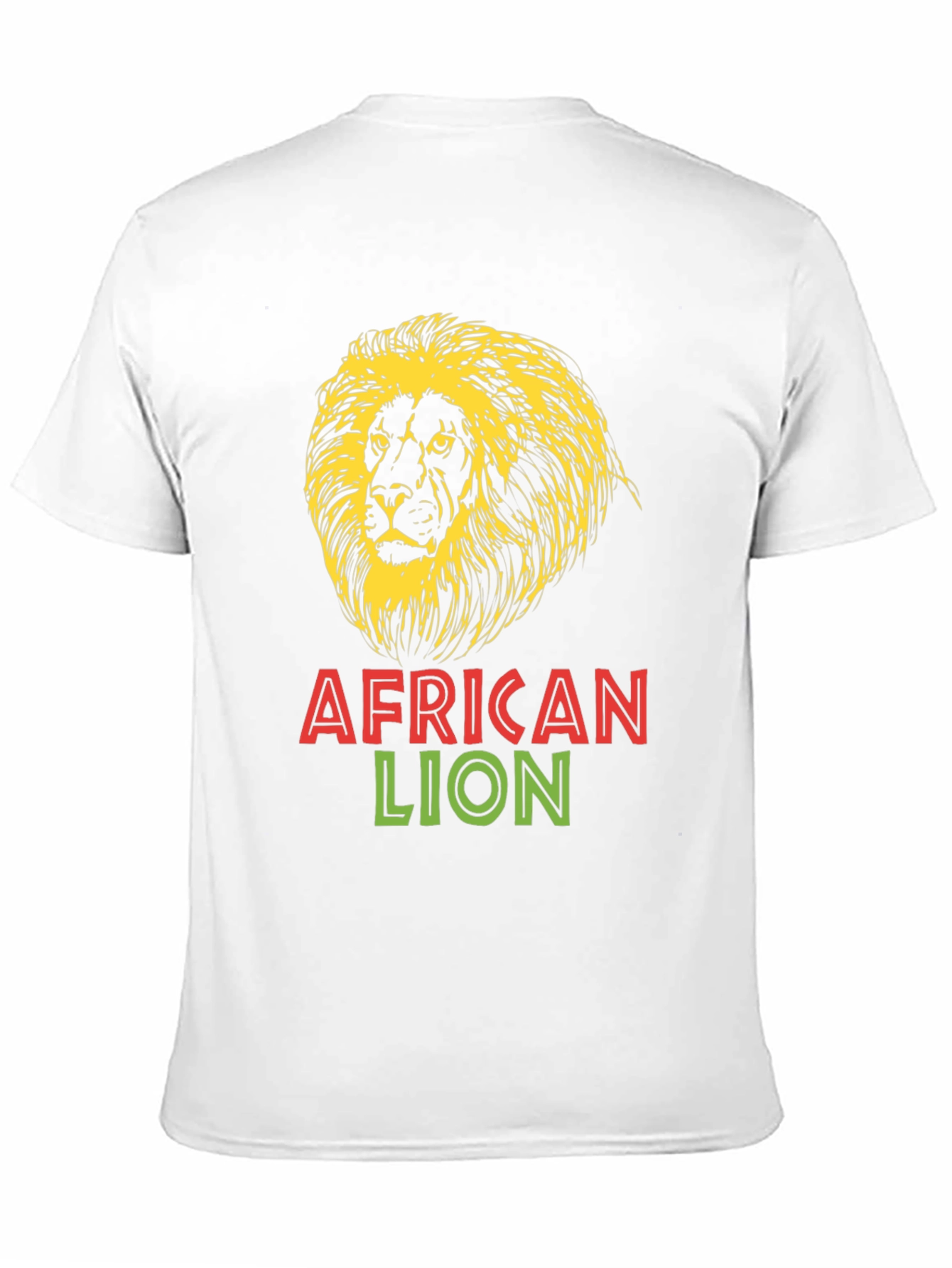Black African Lion Graphic Tee - Bold Black T-Shirt view 11